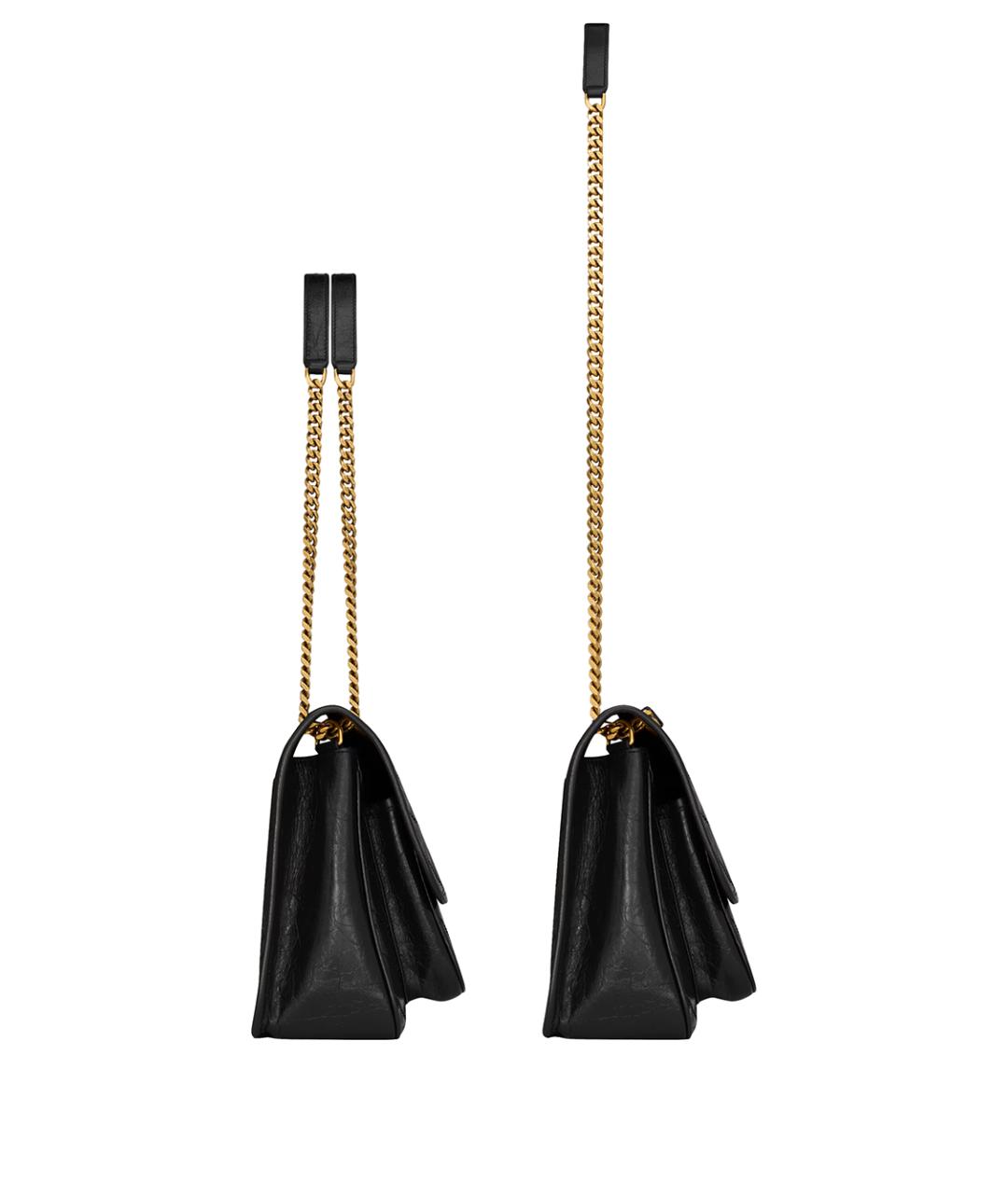 SAINT LAURENT Черная кожаная сумка через плечо, фото 3