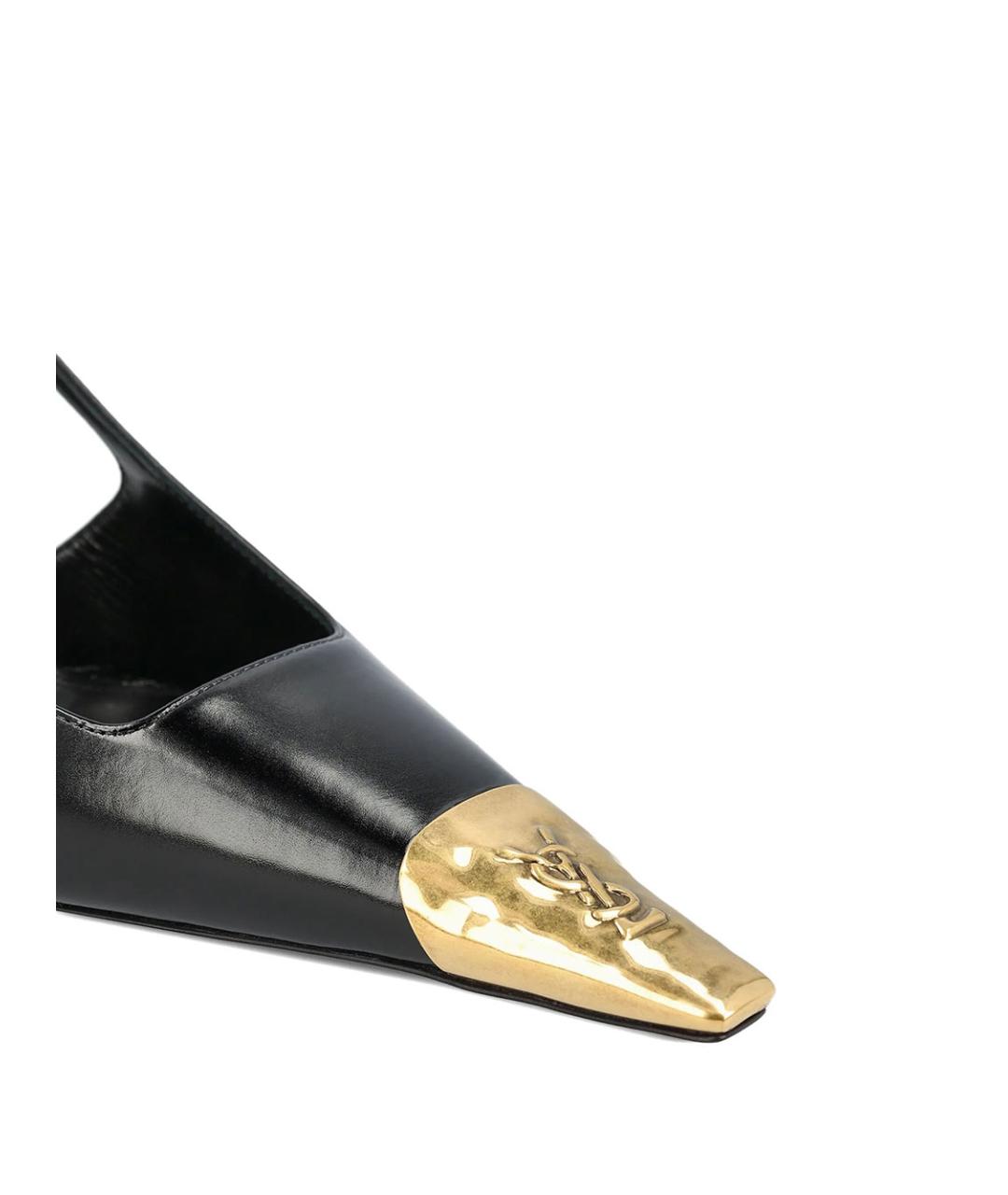 SAINT LAURENT Черные кожаные туфли, фото 4