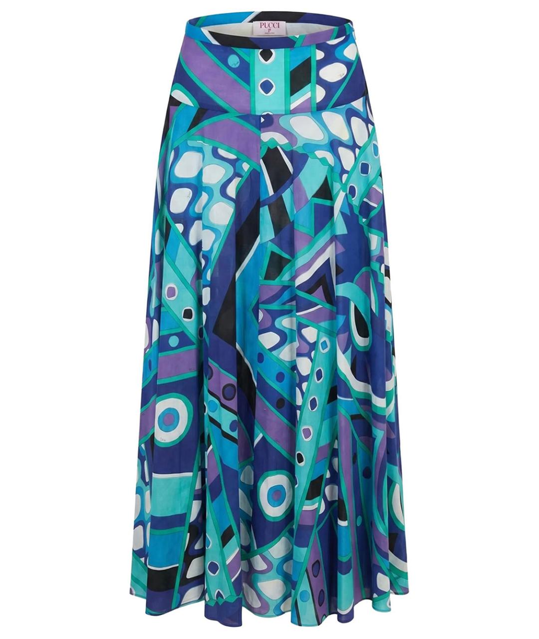 PUCCI Синяя хлопковая юбка макси, фото 1