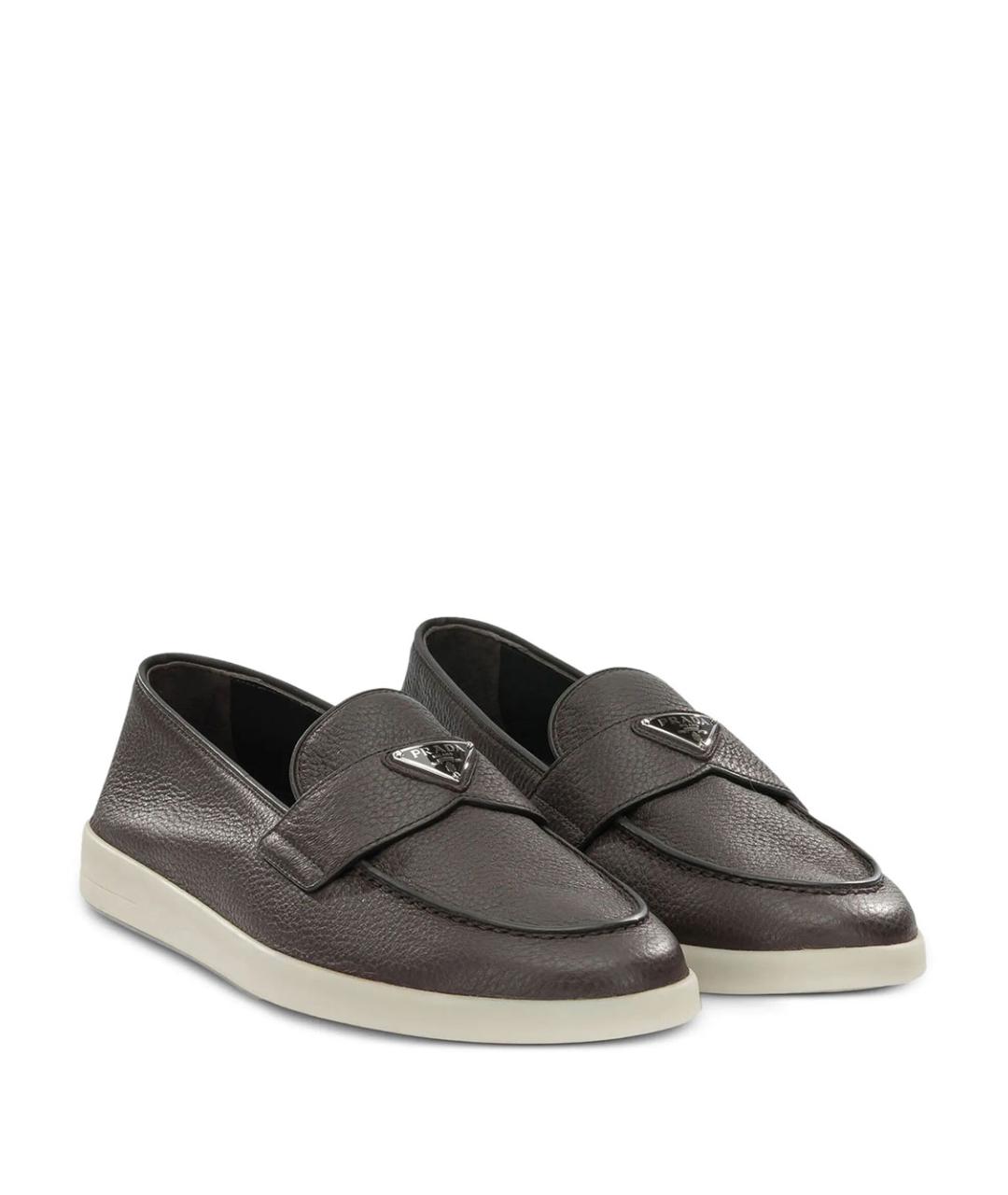 PRADA Коричневые кожаные лоферы, фото 2