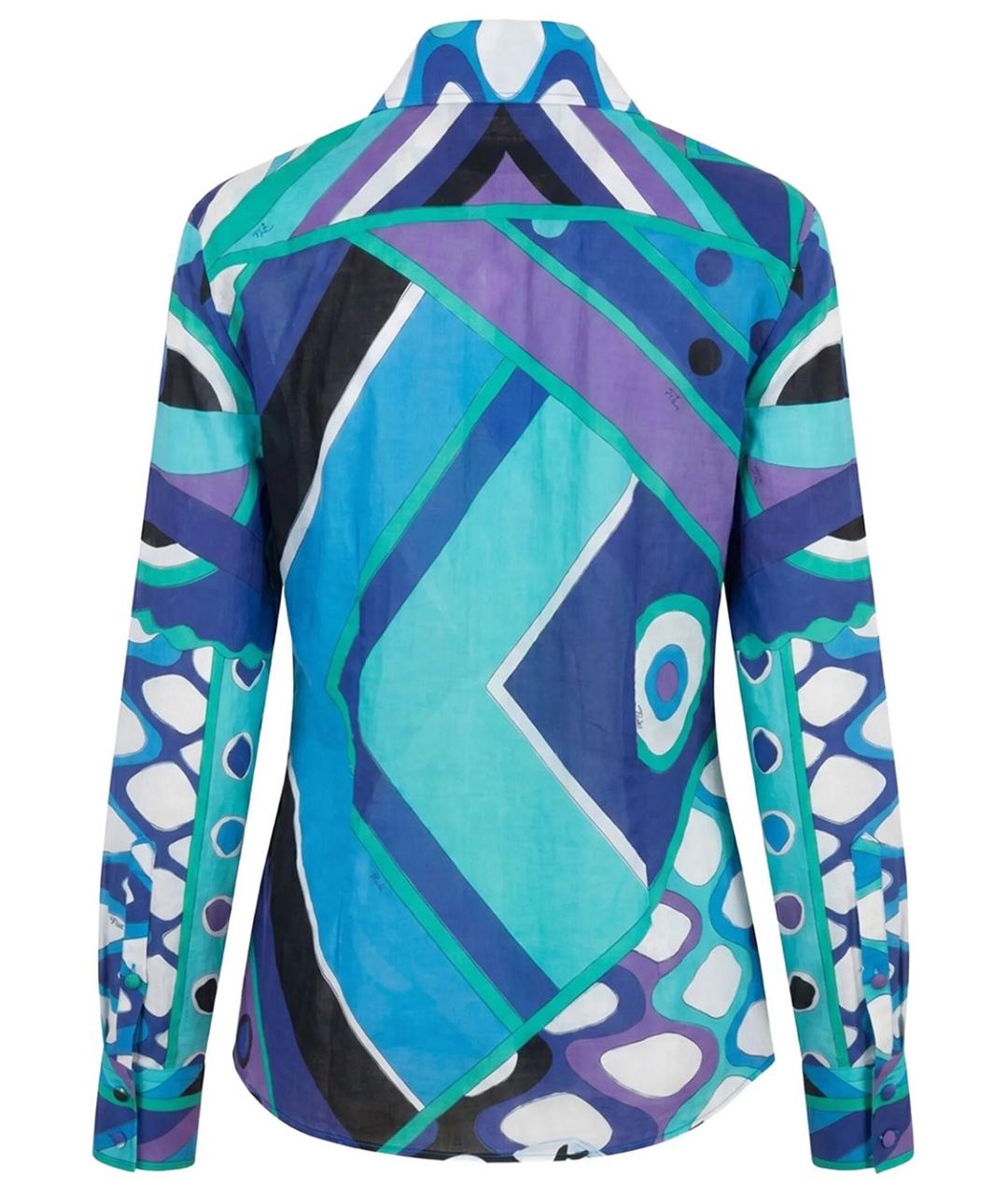 PUCCI Синяя хлопковая рубашка, фото 2