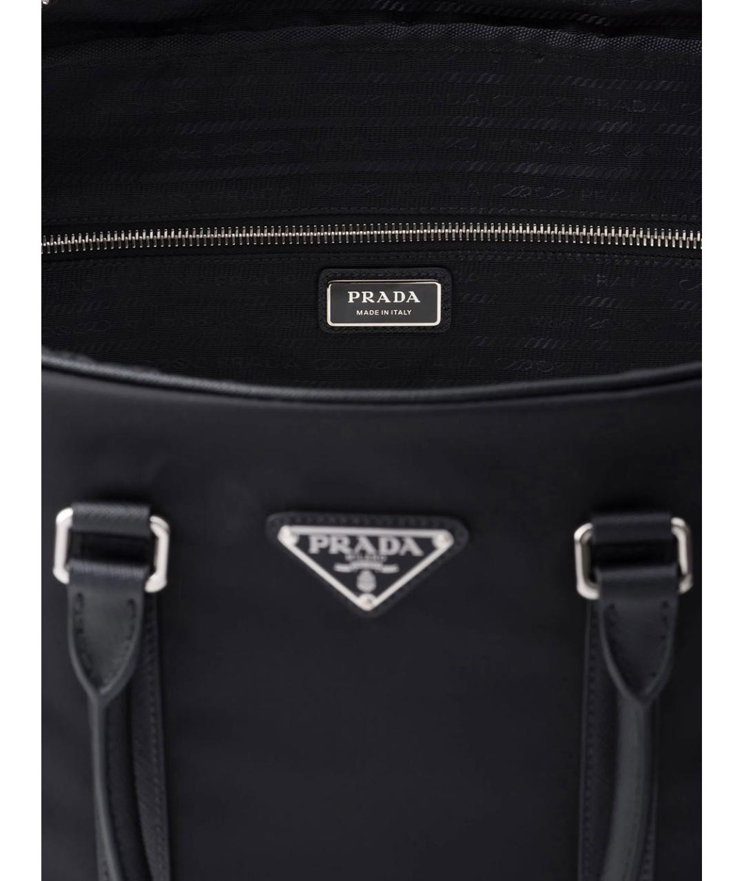PRADA Черная тканевая сумка тоут, фото 6