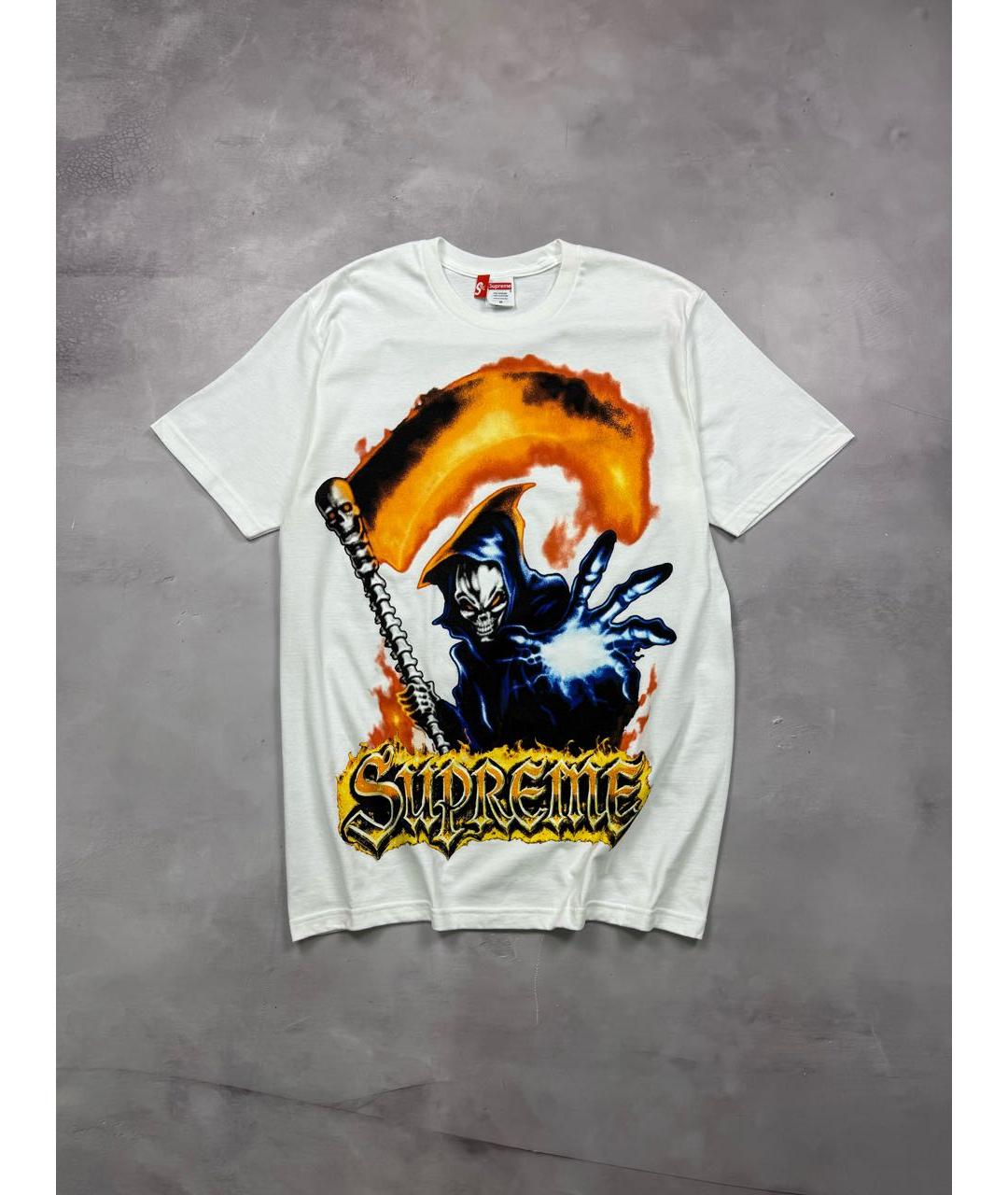 SUPREME Белая хлопковая футболка, фото 2