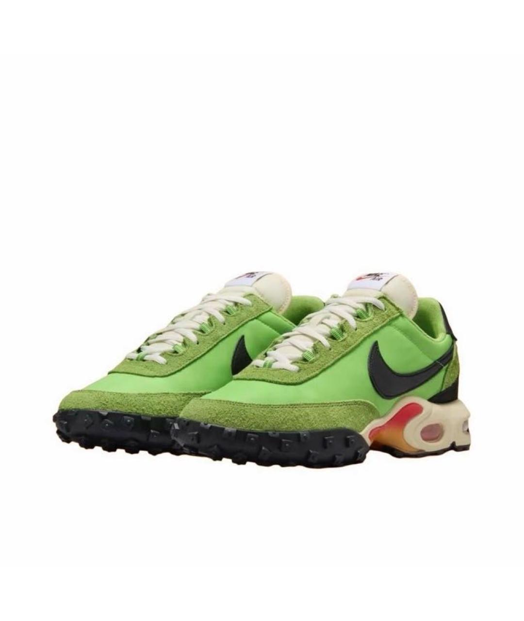NIKE Зеленые текстильные низкие кроссовки / кеды, фото 2