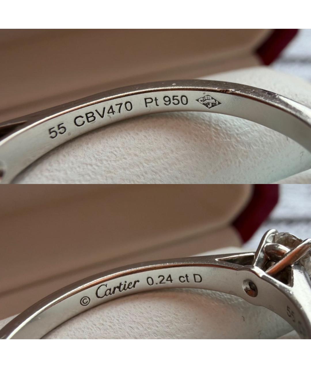 CARTIER Серебряное платиновое кольцо, фото 6