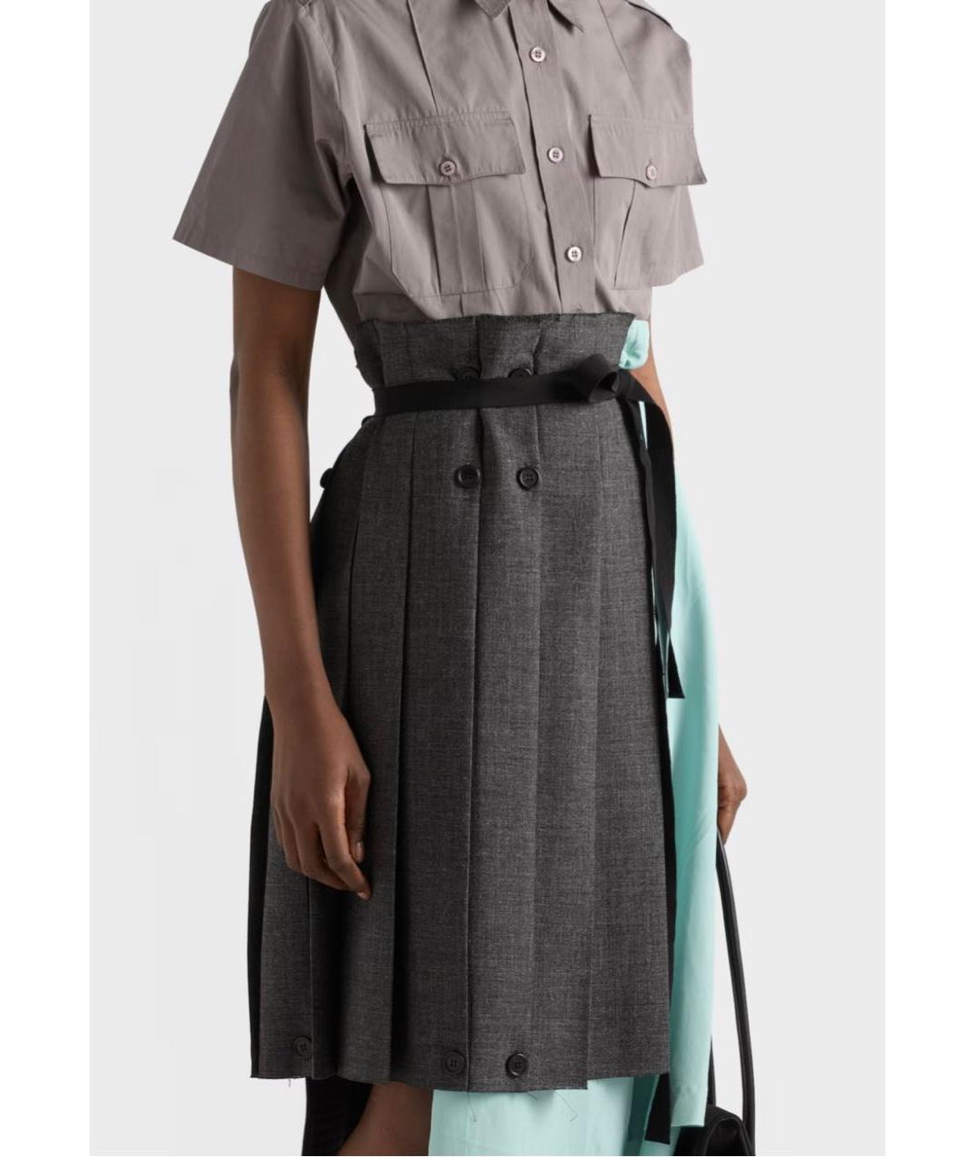 PRADA Мульти шерстяная юбка миди, фото 4