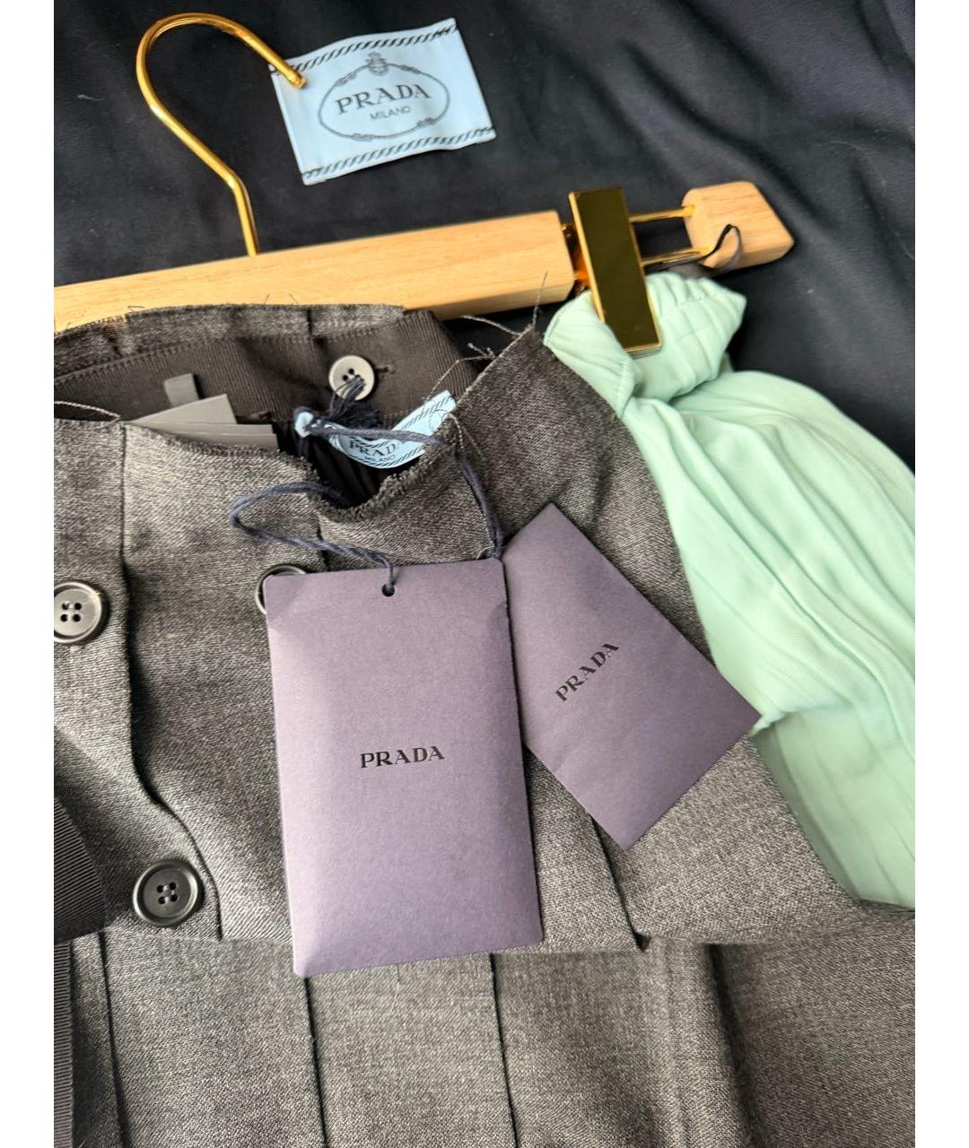 PRADA Мульти шерстяная юбка миди, фото 3