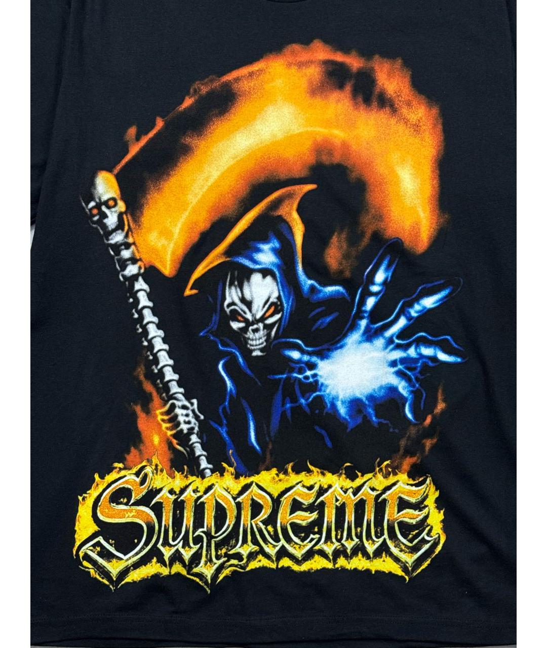 SUPREME Черная хлопковая футболка, фото 3