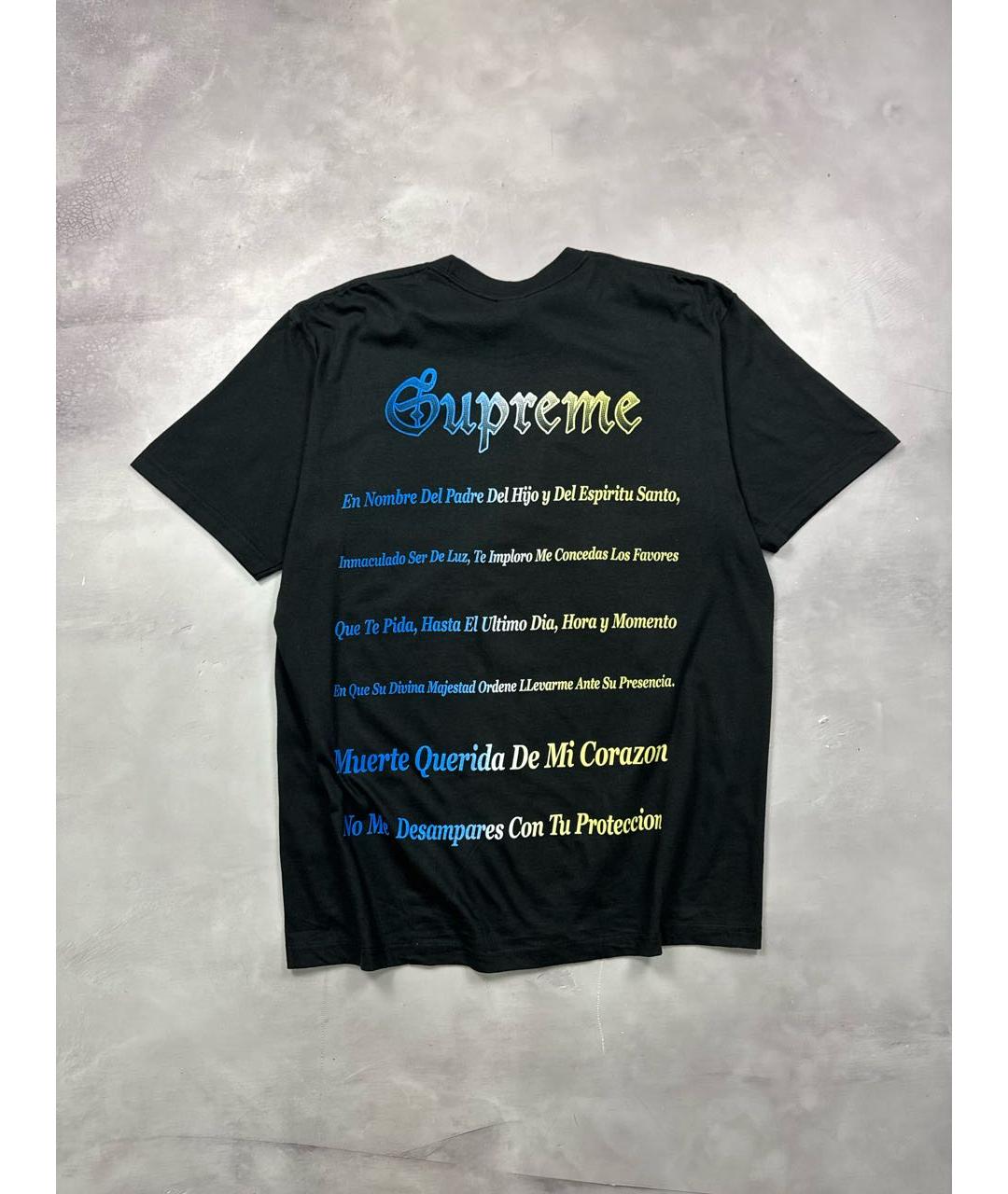 SUPREME Черная хлопковая футболка, фото 4