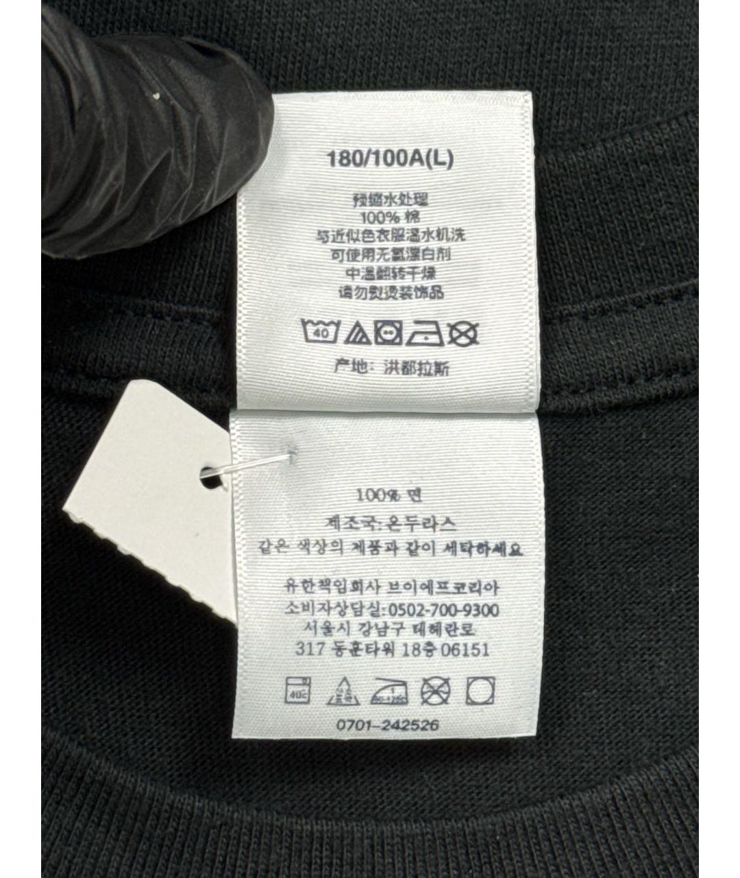 SUPREME Черная хлопковая футболка, фото 8