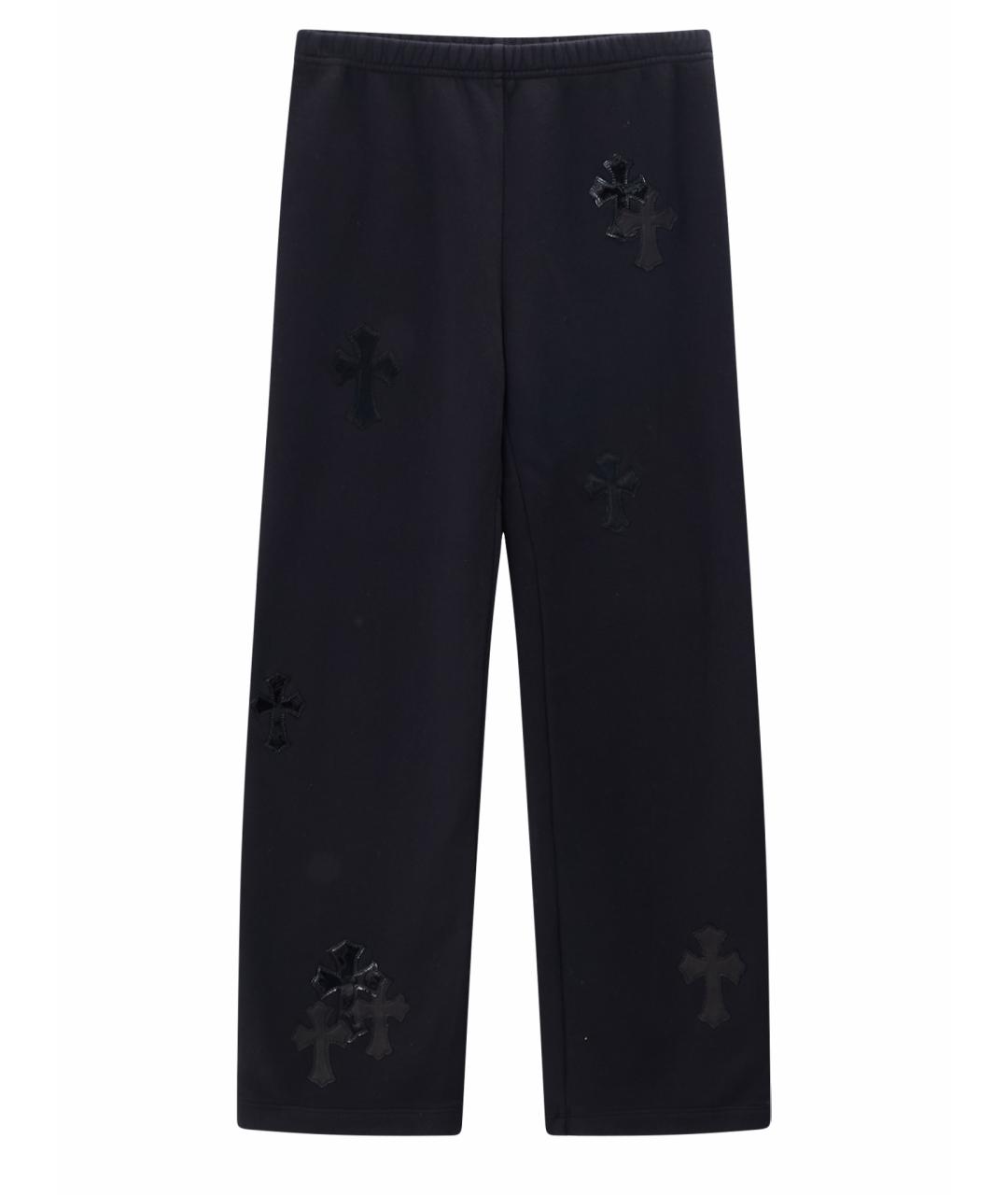CHROME HEARTS Черные хлопковые прямые брюки, фото 1