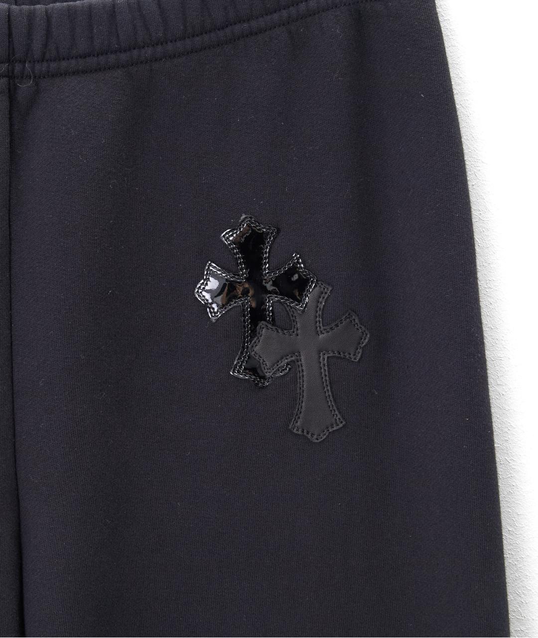 CHROME HEARTS Черные хлопковые прямые брюки, фото 2