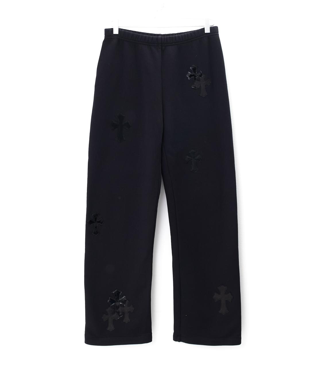 CHROME HEARTS Черные хлопковые прямые брюки, фото 3