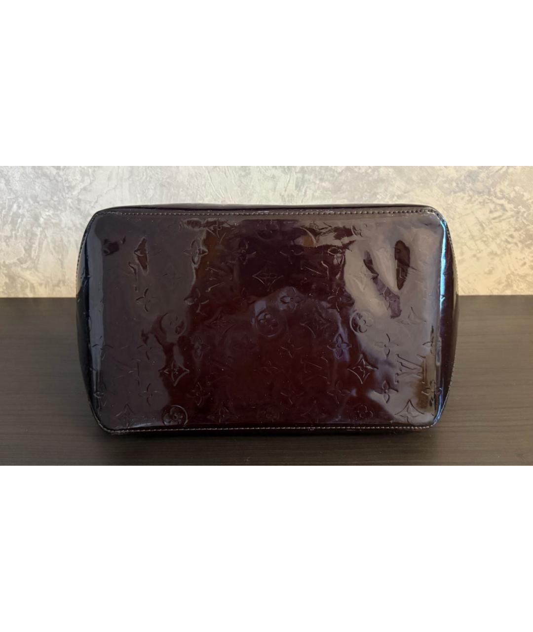 LOUIS VUITTON Бордовая сумка тоут из лакированной кожи, фото 6