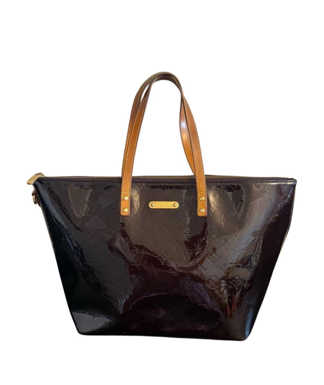 LOUIS VUITTON Бордовая сумка тоут из лакированной кожи, фото 1