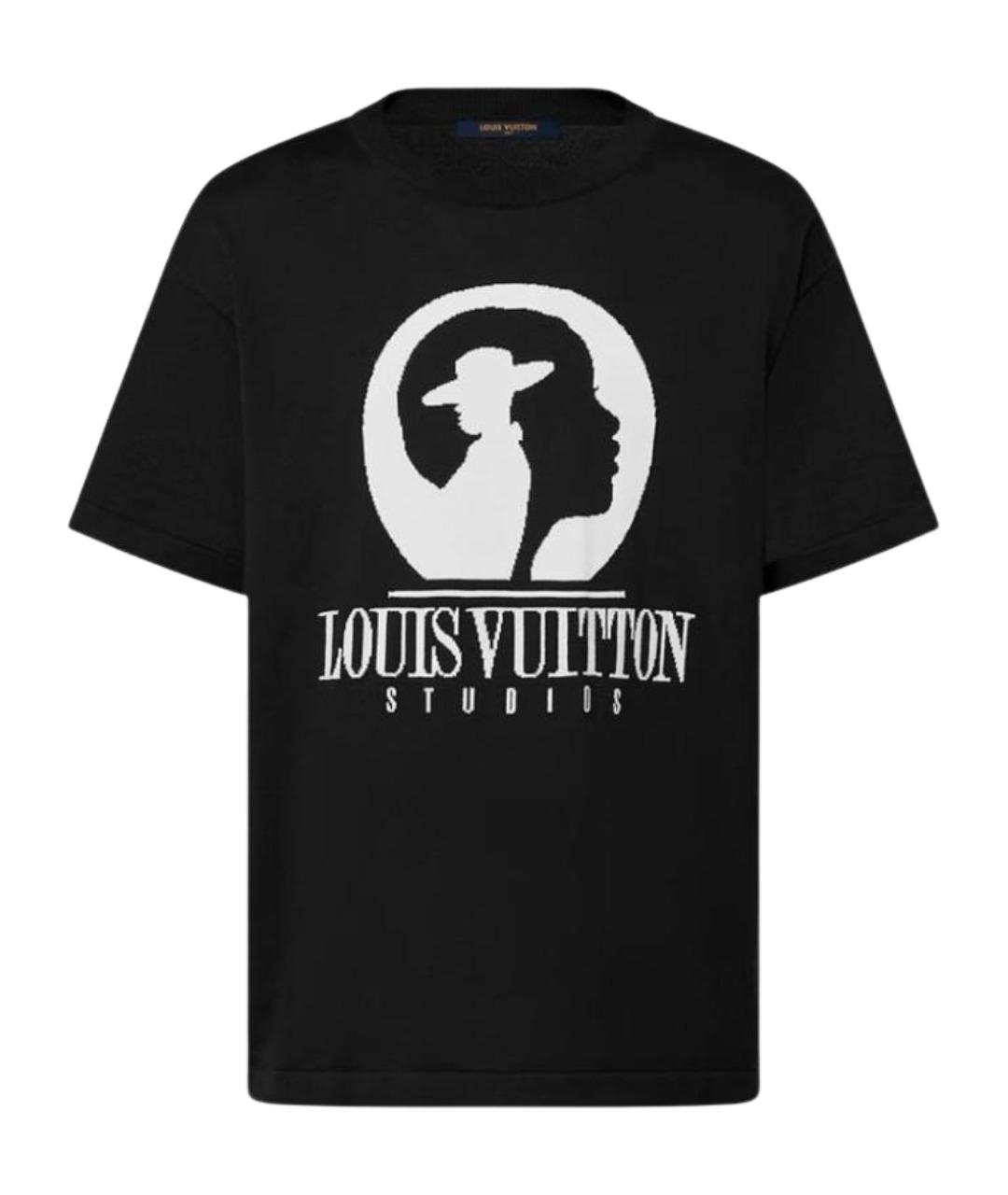 LOUIS VUITTON Черная хлопковая футболка, фото 1
