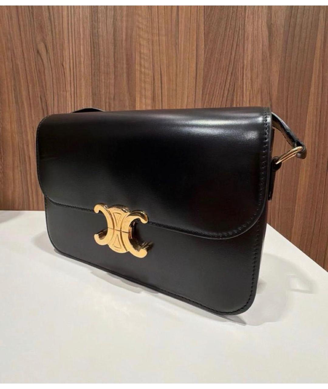 CELINE Черная сумка через плечо из лакированной кожи, фото 2