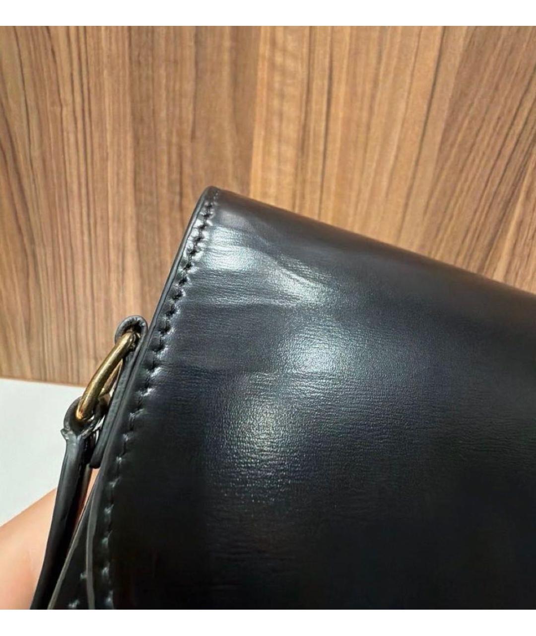 CELINE Черная сумка через плечо из лакированной кожи, фото 5