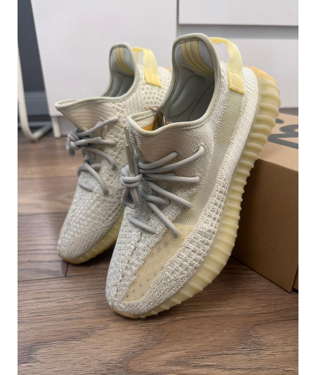 ADIDAS YEEZY Серые текстильные низкие кроссовки / кеды, фото 4