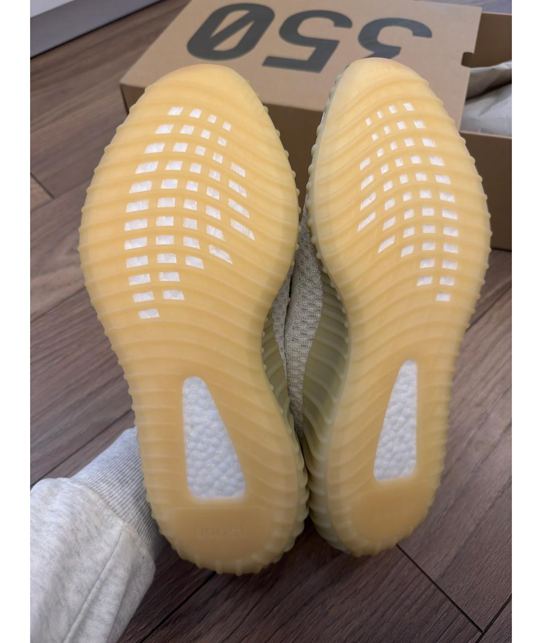 ADIDAS YEEZY Серые текстильные низкие кроссовки / кеды, фото 6