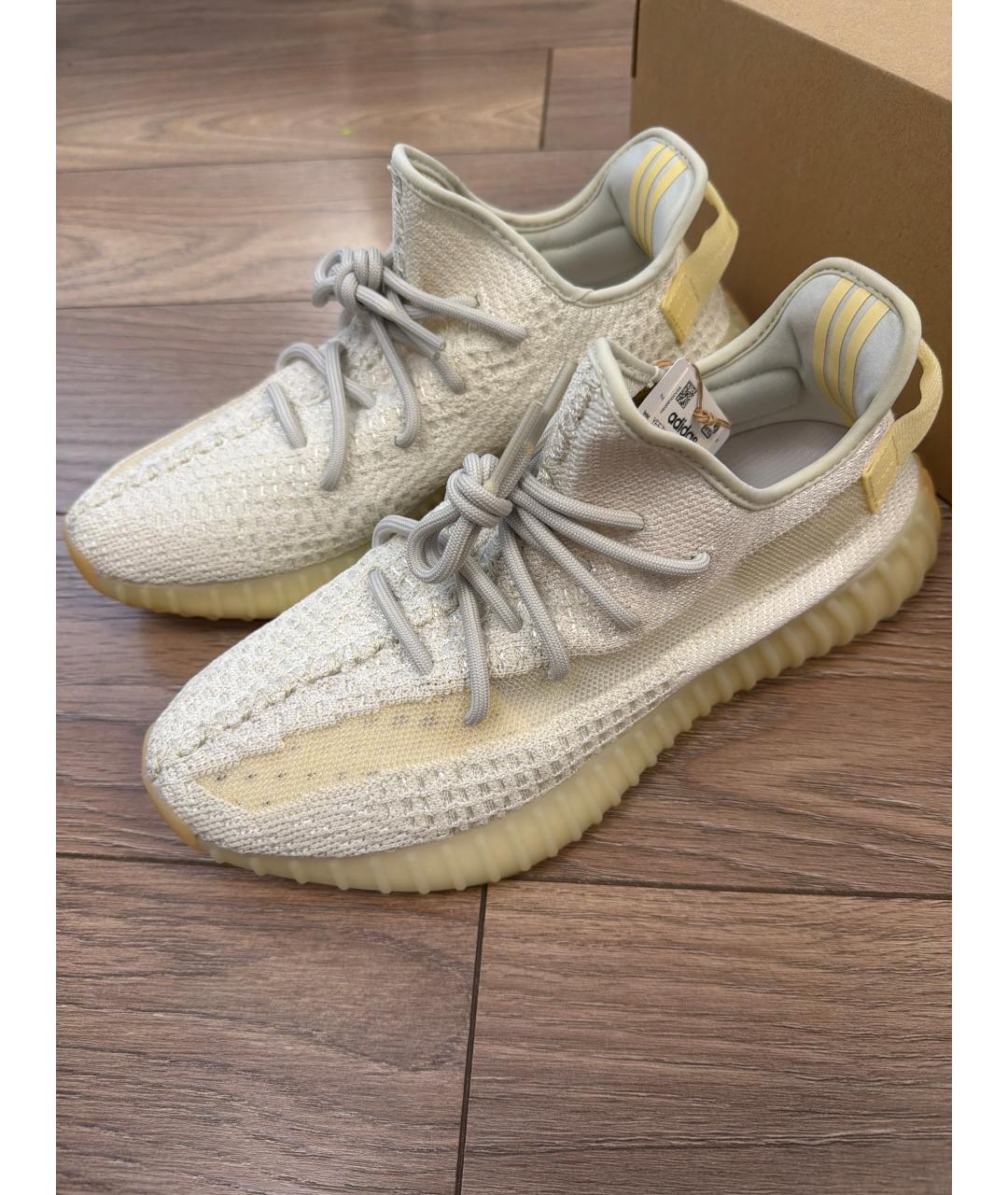 ADIDAS YEEZY Серые текстильные низкие кроссовки / кеды, фото 3