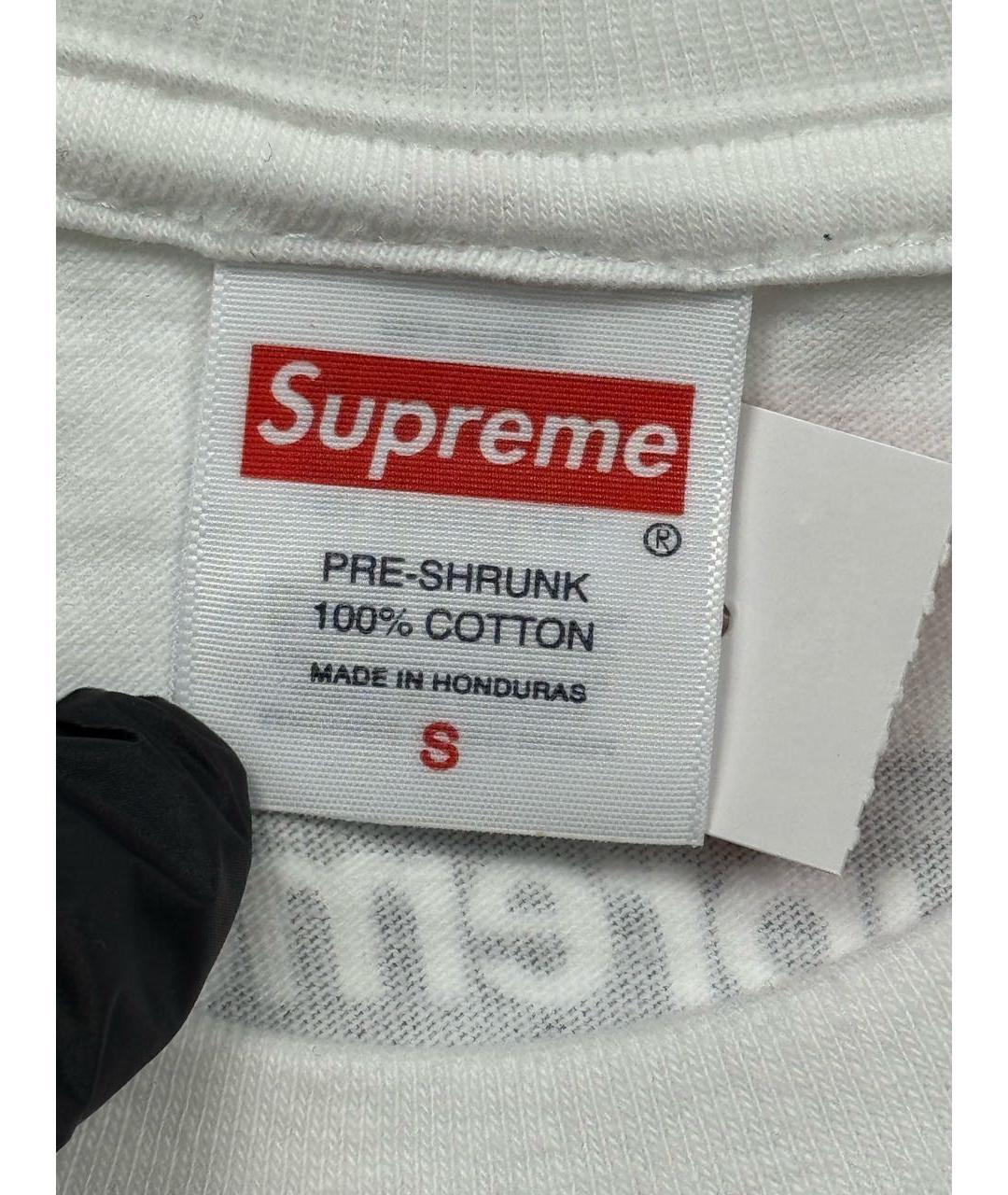 SUPREME Белая хлопковая футболка, фото 7