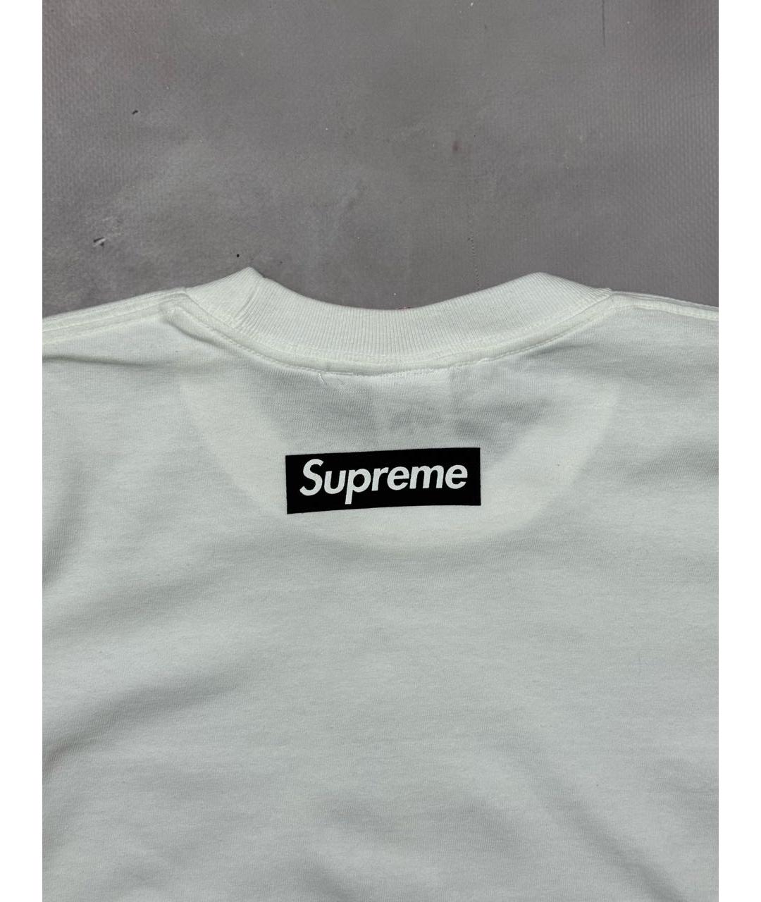 SUPREME Белая хлопковая футболка, фото 5