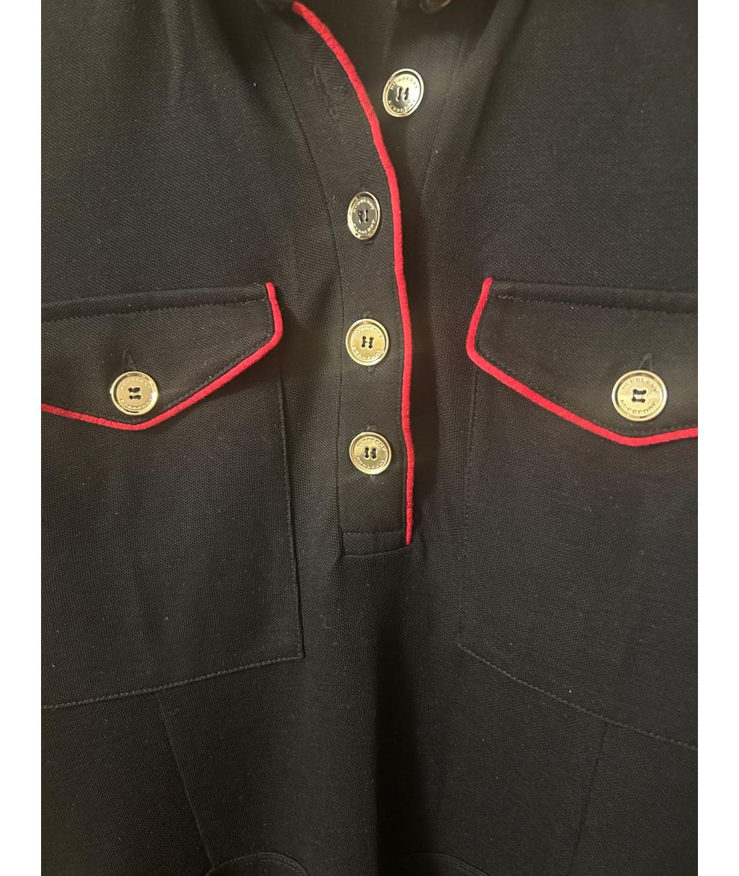 BURBERRY Черное вискозное повседневное платье, фото 4