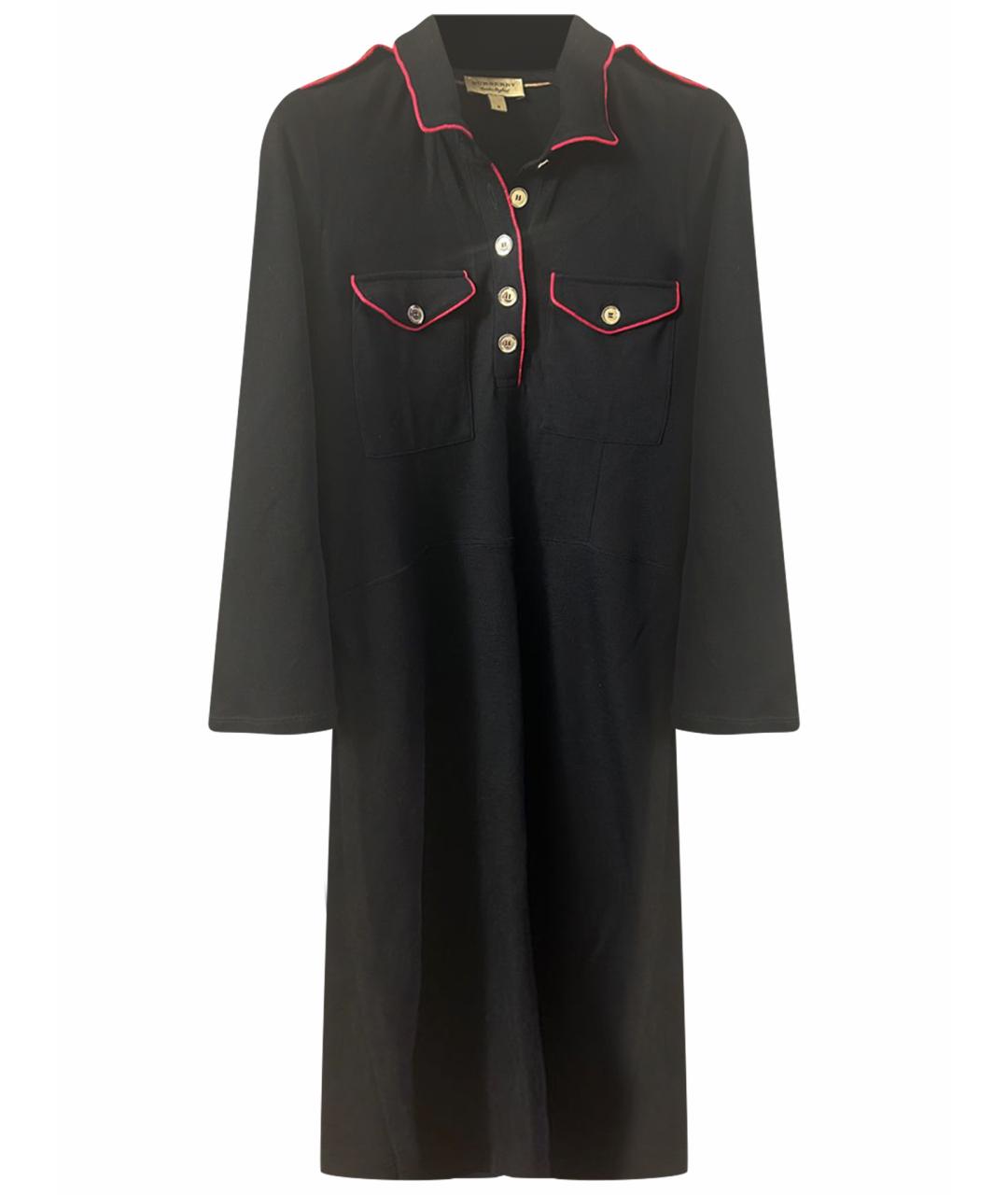 BURBERRY Черное вискозное повседневное платье, фото 1