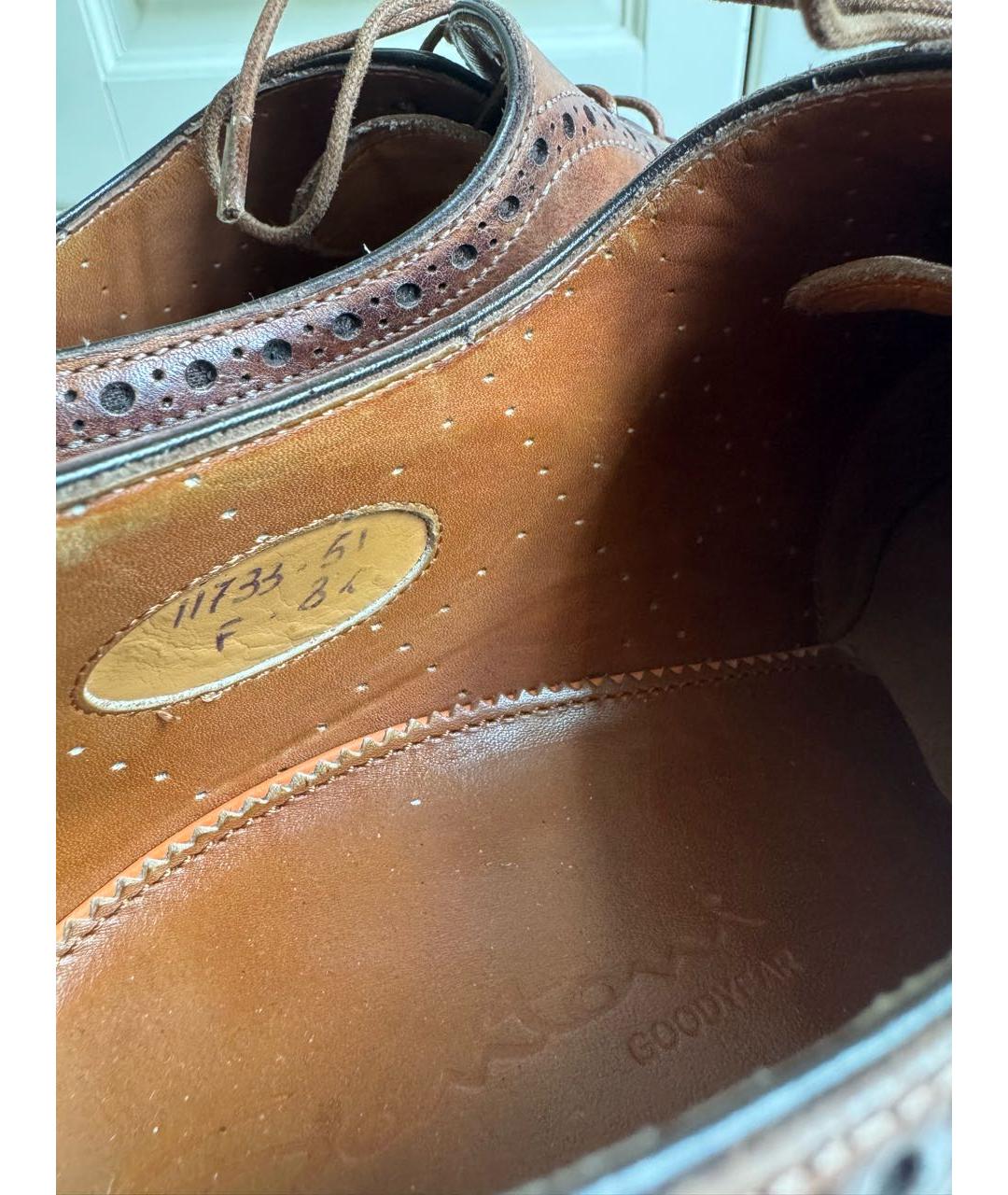 SANTONI Коричневые кожаные туфли, фото 7