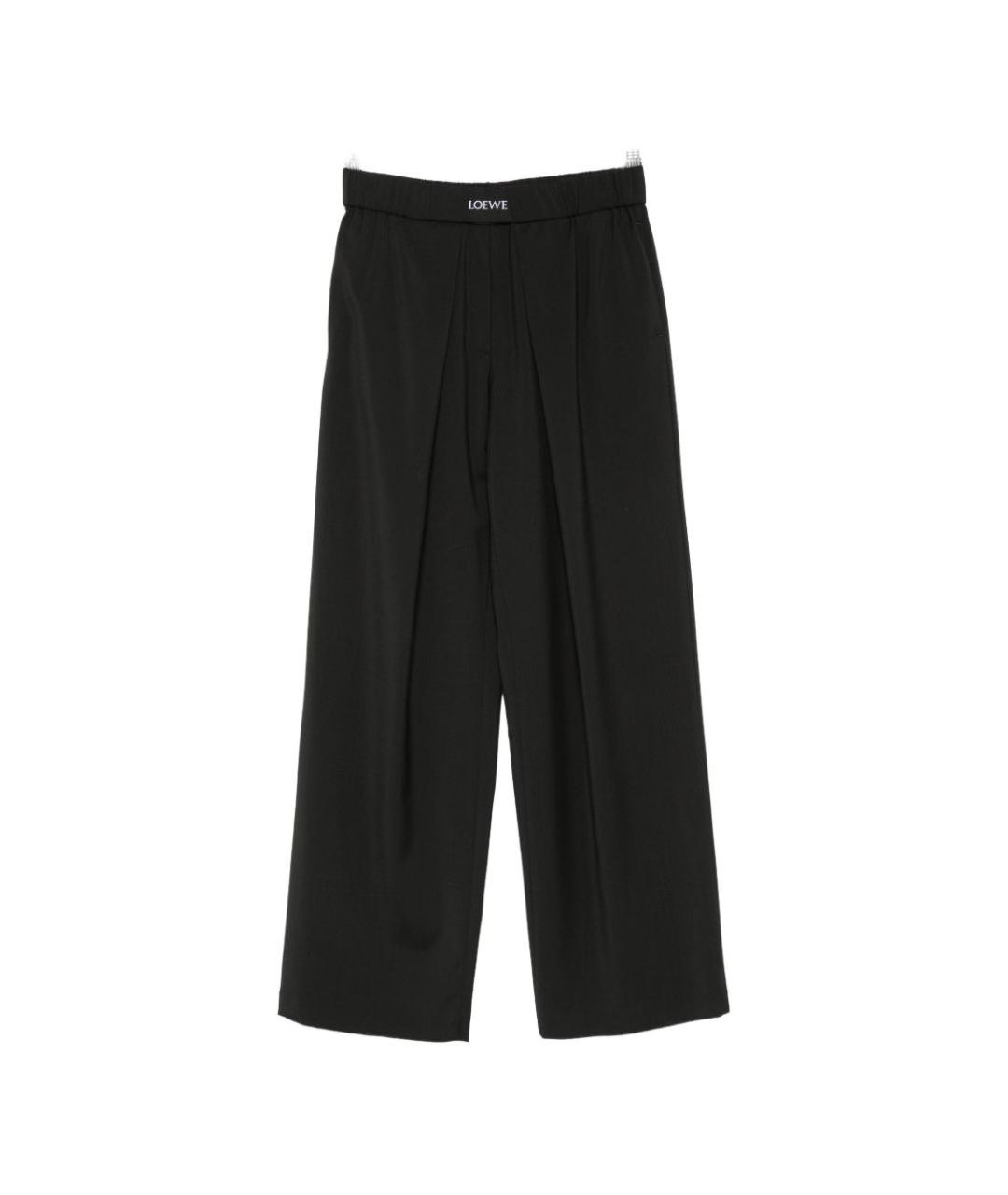 LOEWE Черные шерстяные прямые брюки, фото 1