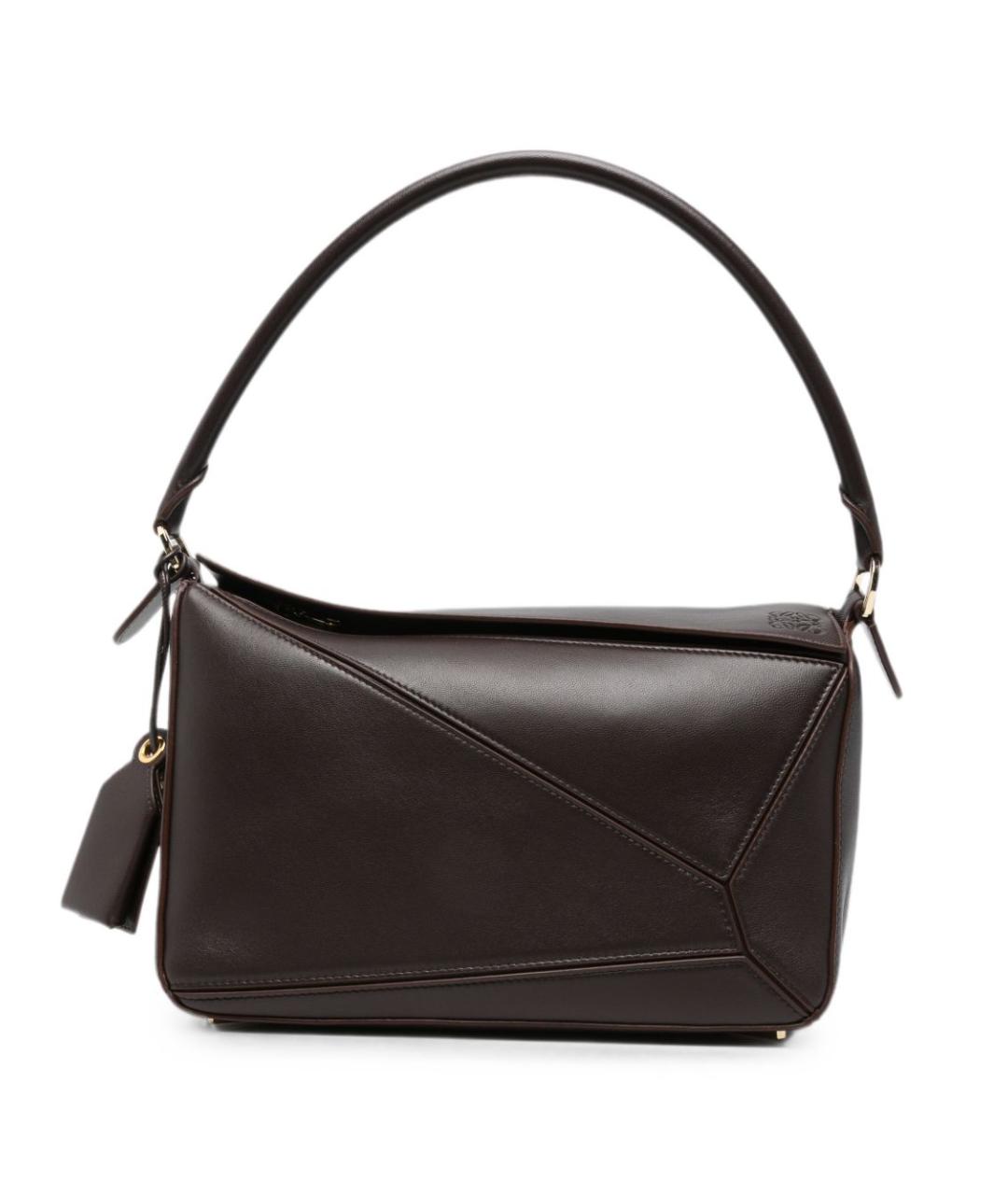 LOEWE Коричневая кожаная сумка через плечо, фото 1
