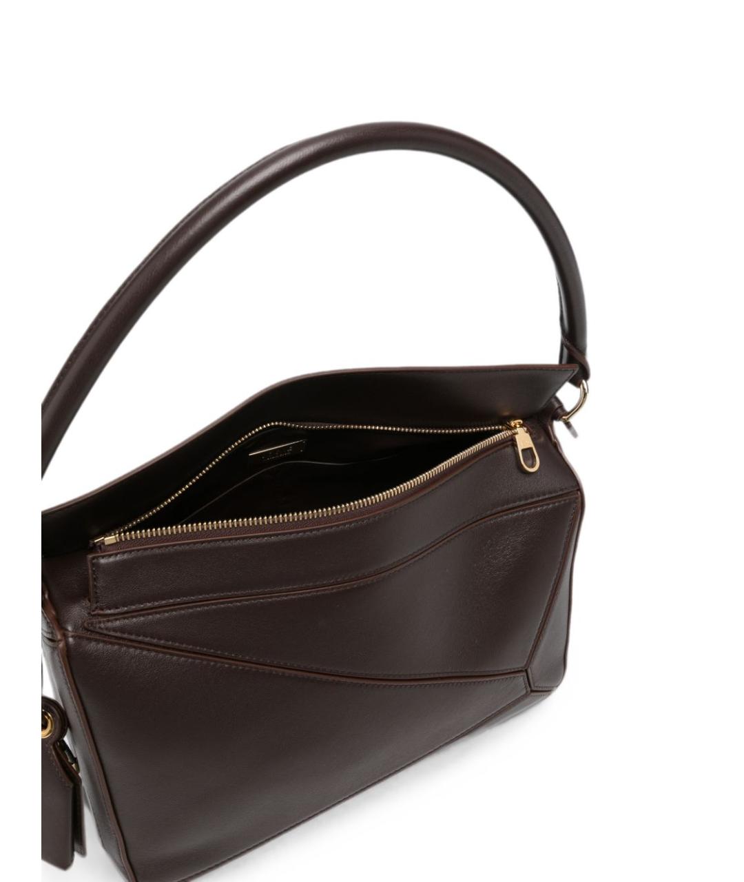LOEWE Коричневая кожаная сумка через плечо, фото 5