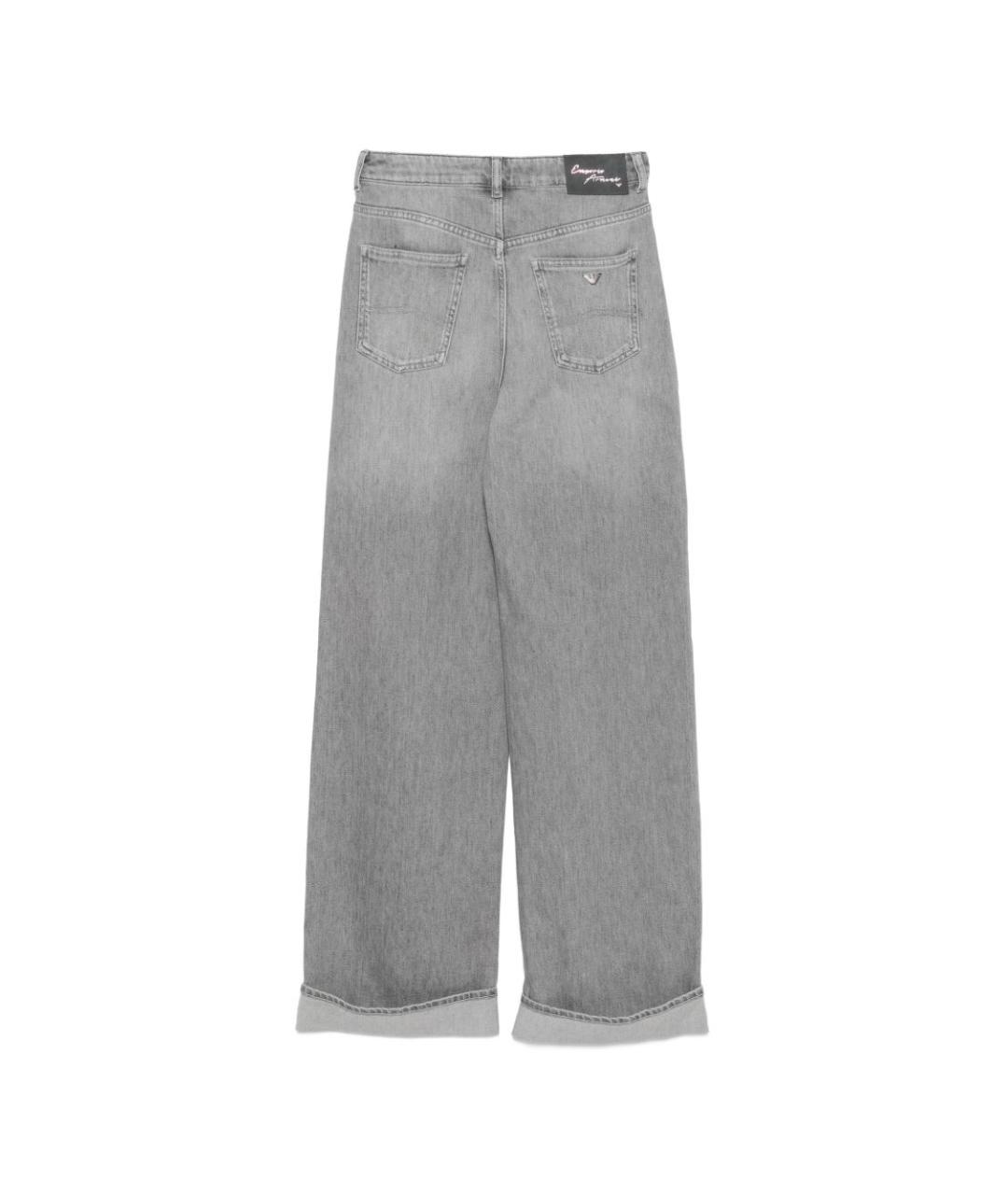 EMPORIO ARMANI Серые хлопковые прямые джинсы, фото 2