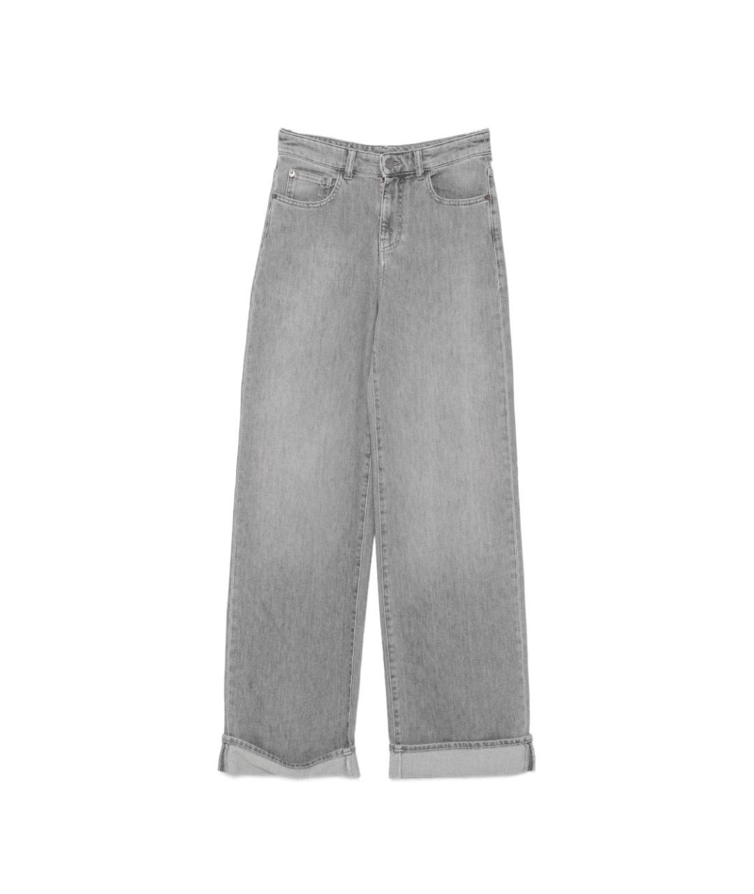 EMPORIO ARMANI Серые хлопковые прямые джинсы, фото 1