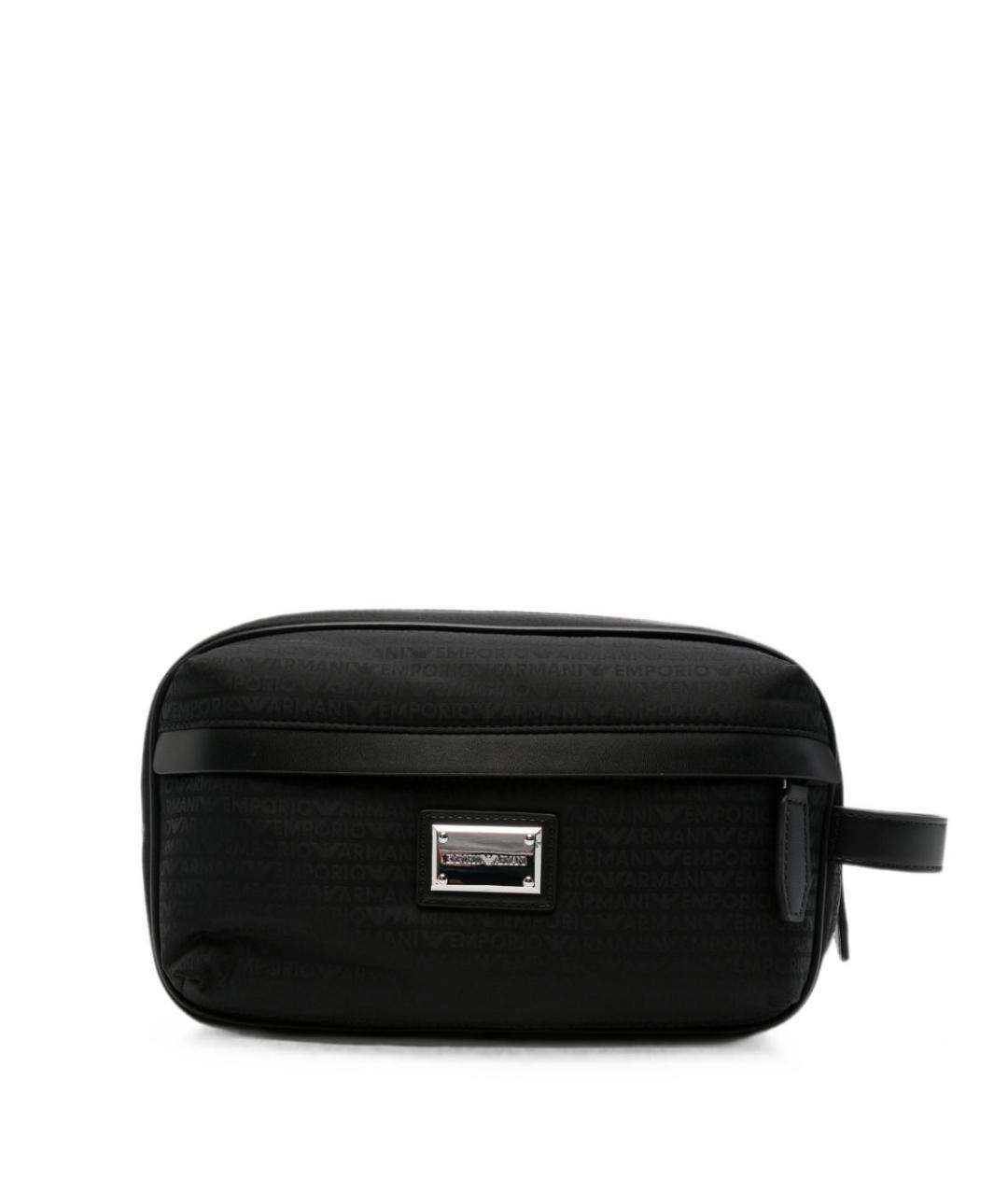 EMPORIO ARMANI Черная синтетическая барсетка, фото 1