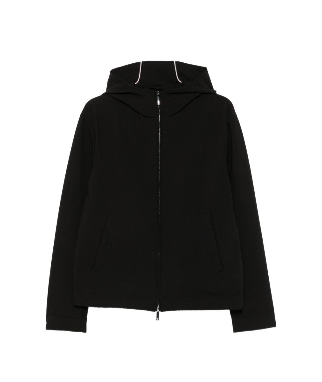 EMPORIO ARMANI Черное хлопко-эластановое пальто, фото 1