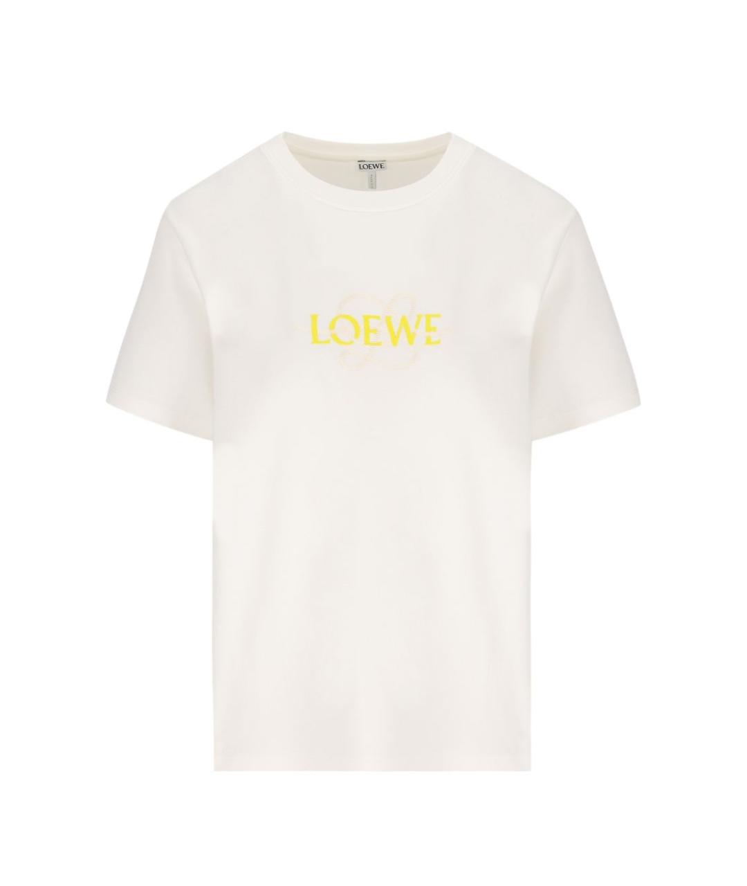 LOEWE Белая хлопковая футболка, фото 1