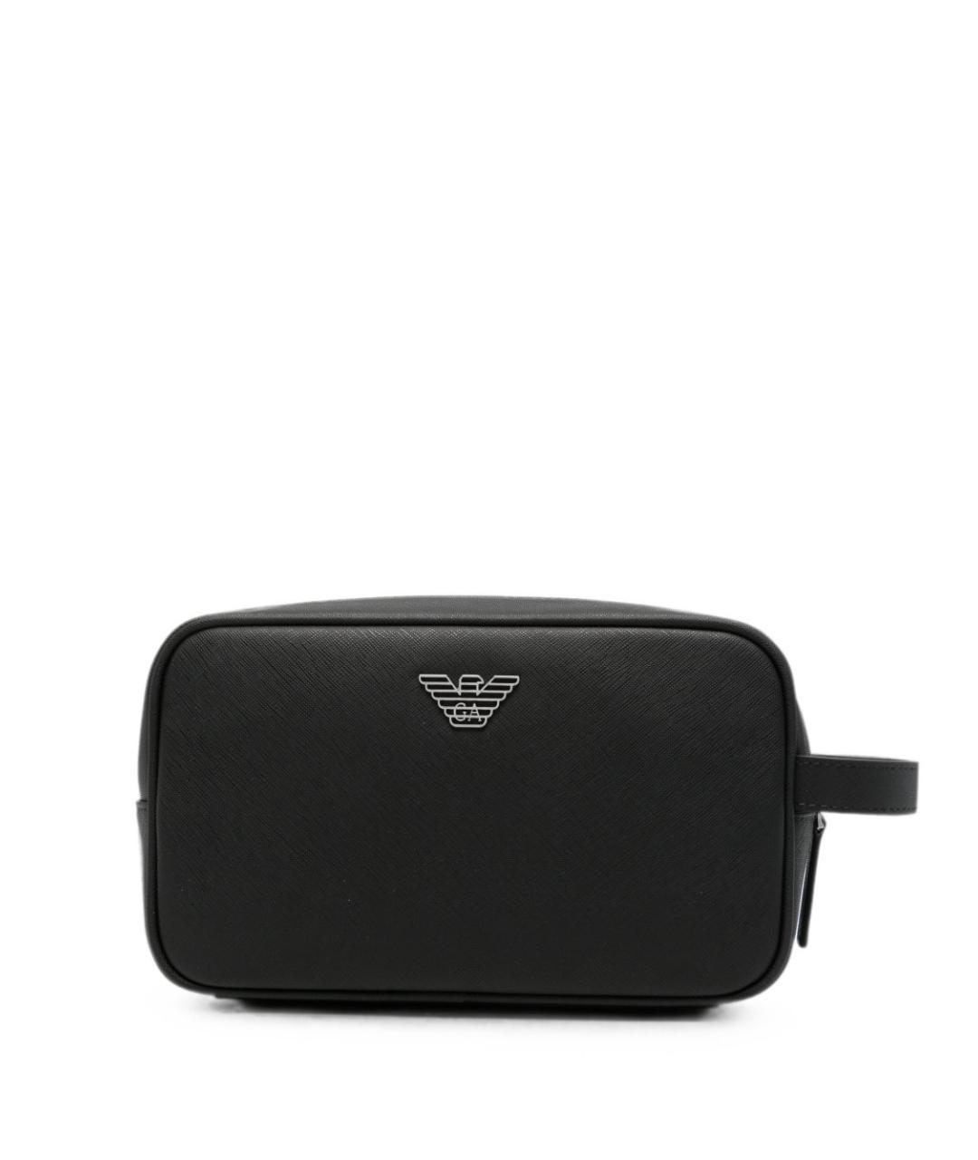 EMPORIO ARMANI Черная синтетическая барсетка, фото 1