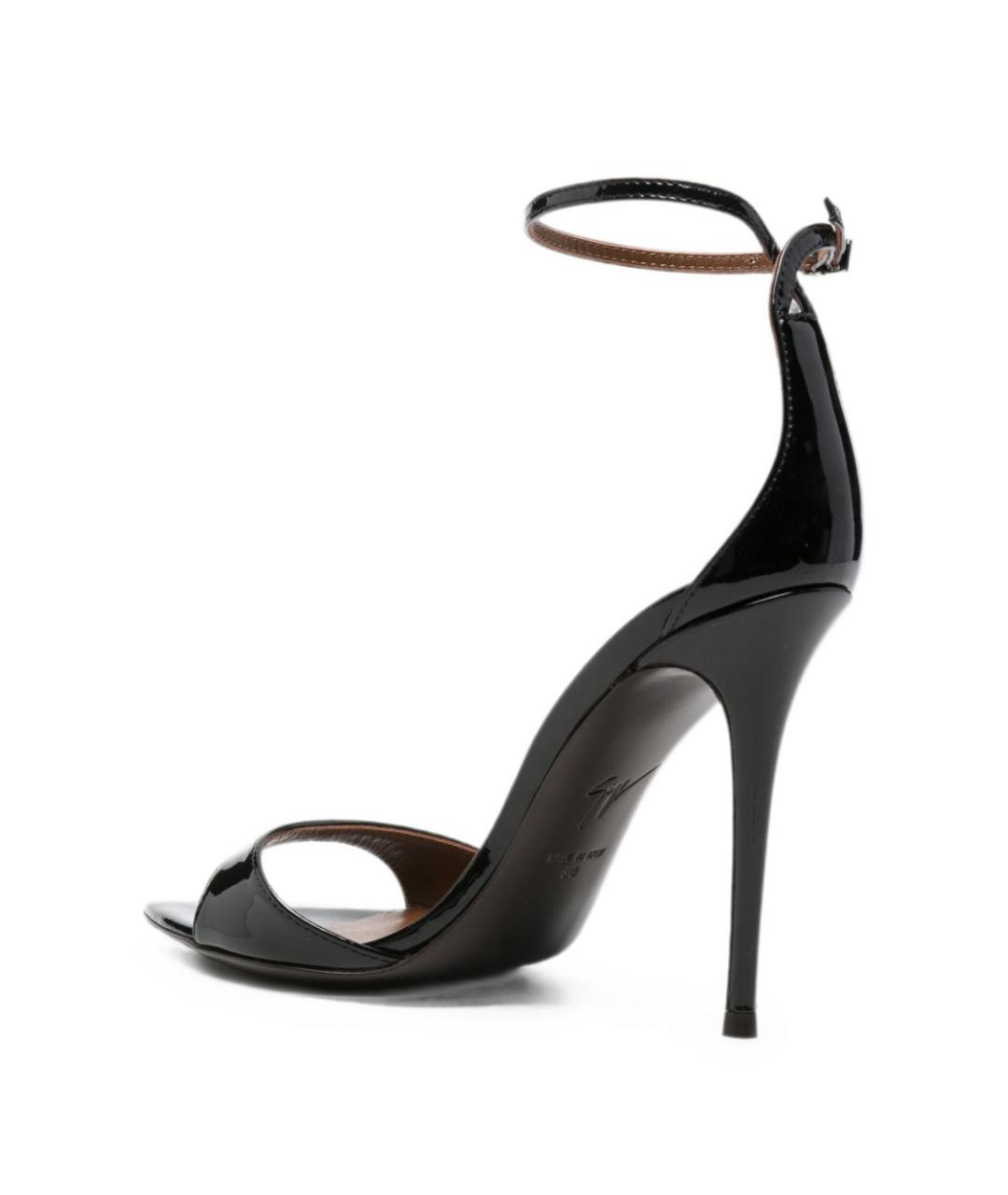 GIUSEPPE ZANOTTI DESIGN Черные босоножки из лакированной кожи, фото 3