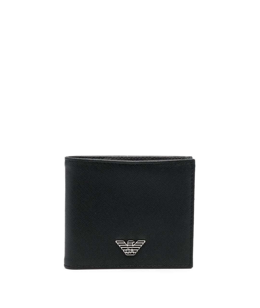 EMPORIO ARMANI Черный кожаный кошелек, фото 1