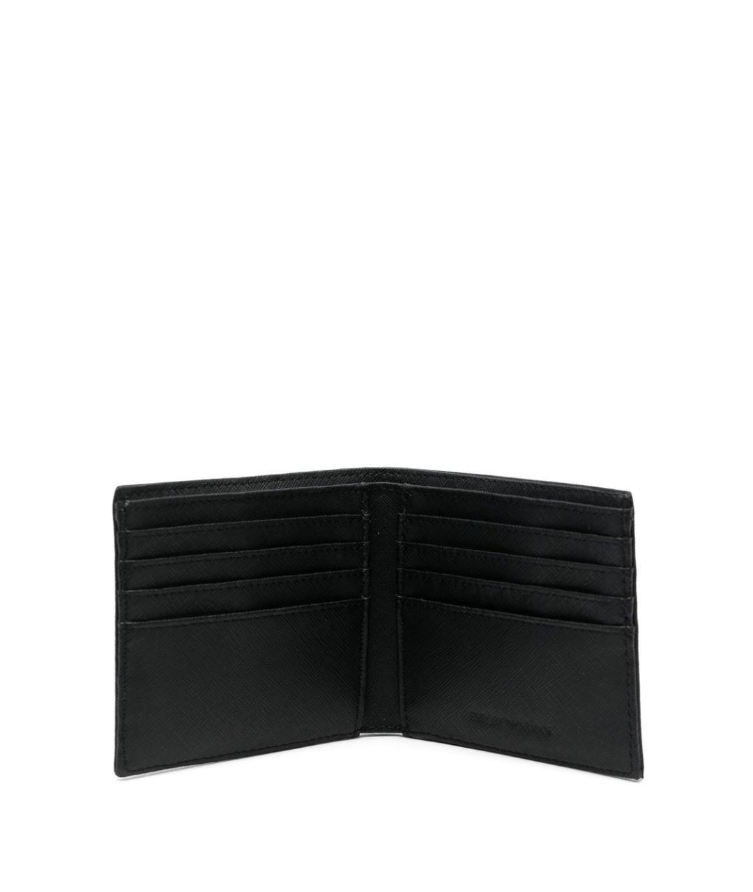 EMPORIO ARMANI Черный кожаный кошелек, фото 2