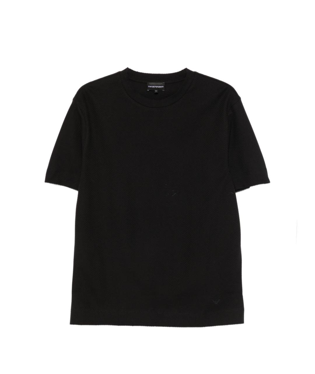 EMPORIO ARMANI Черная хлопковая футболка, фото 1