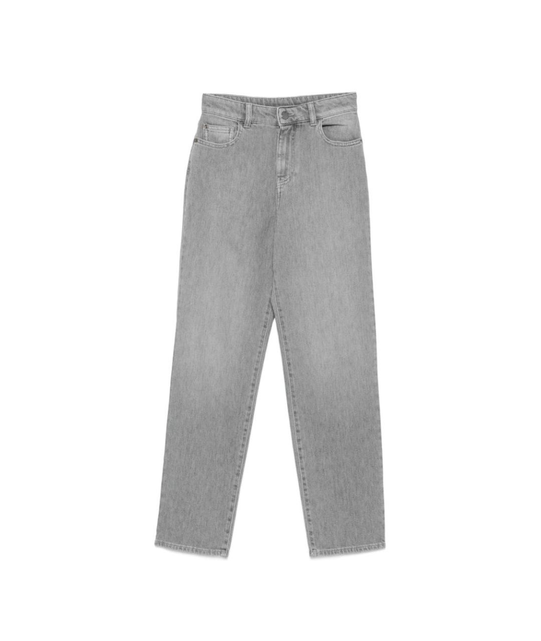 EMPORIO ARMANI Серые хлопковые прямые джинсы, фото 1