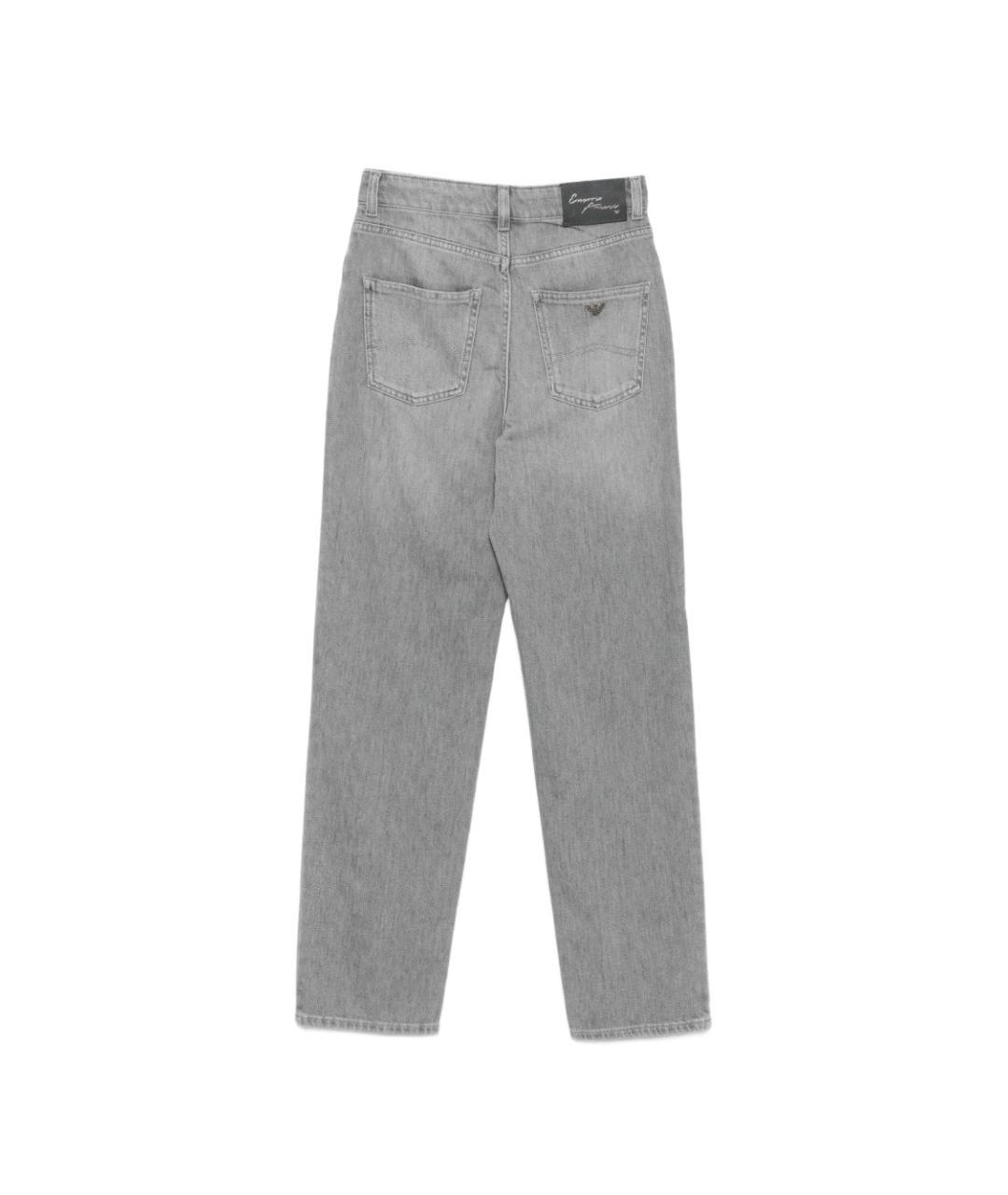 EMPORIO ARMANI Серые хлопковые прямые джинсы, фото 3