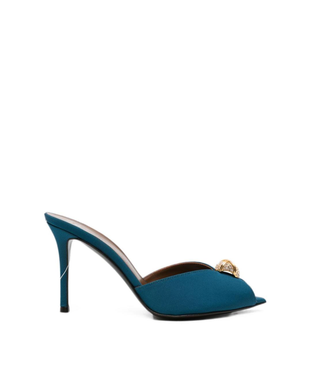 GIUSEPPE ZANOTTI DESIGN Синие текстильные мюли, фото 1