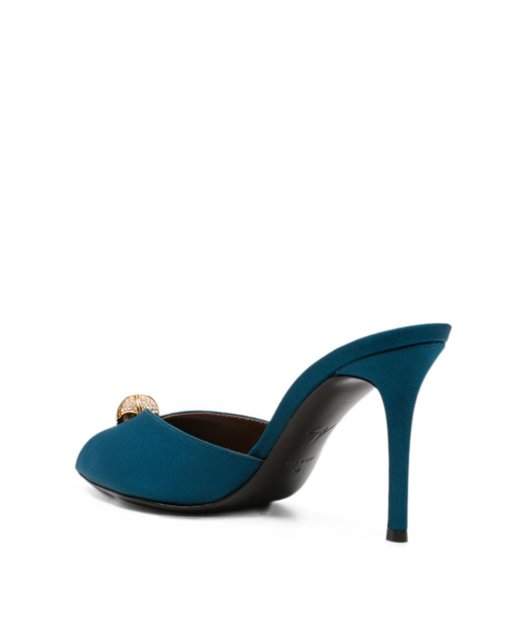 GIUSEPPE ZANOTTI DESIGN Синие текстильные мюли, фото 2