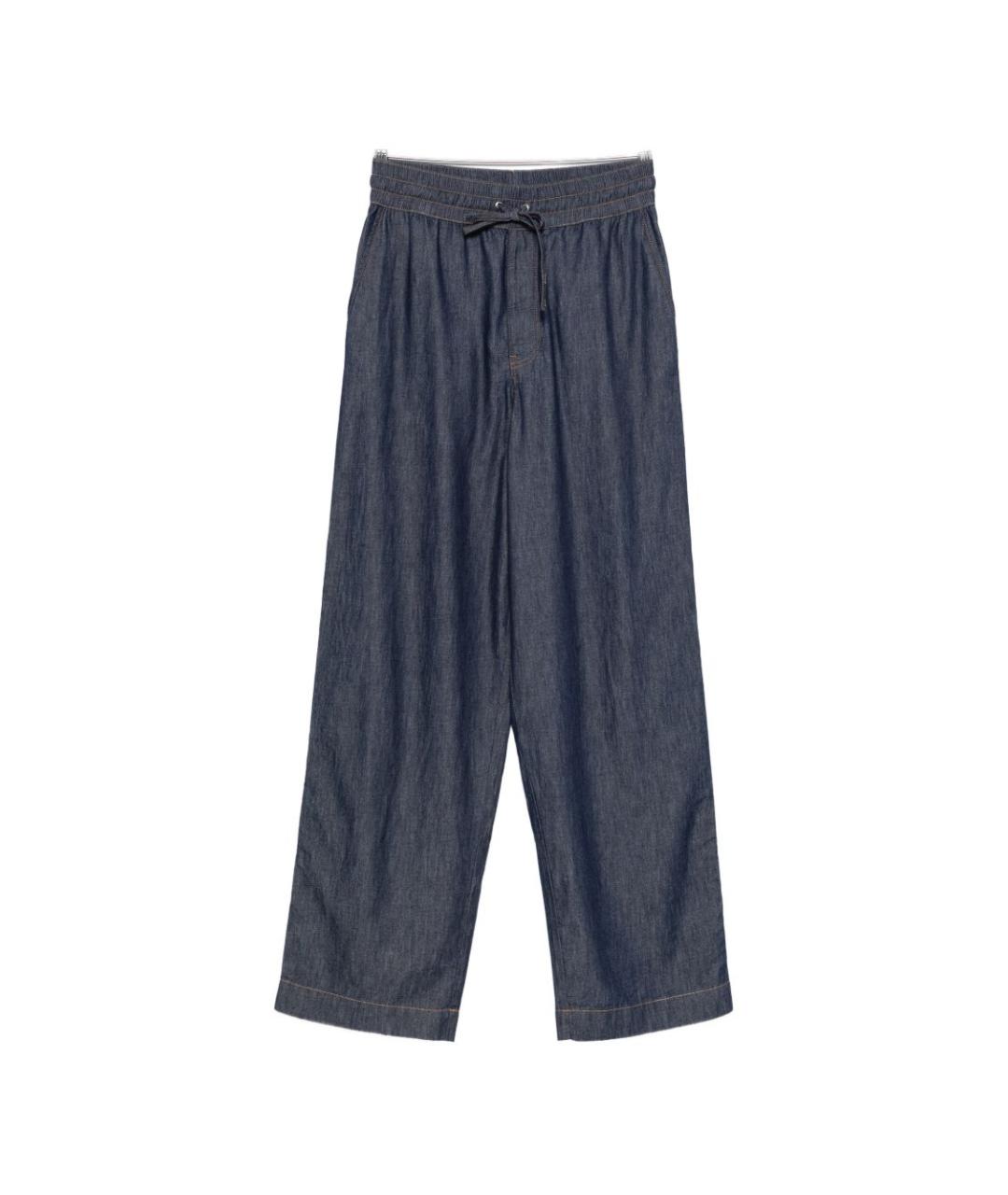 LOEWE Синие хлопковые повседневные брюки, фото 1