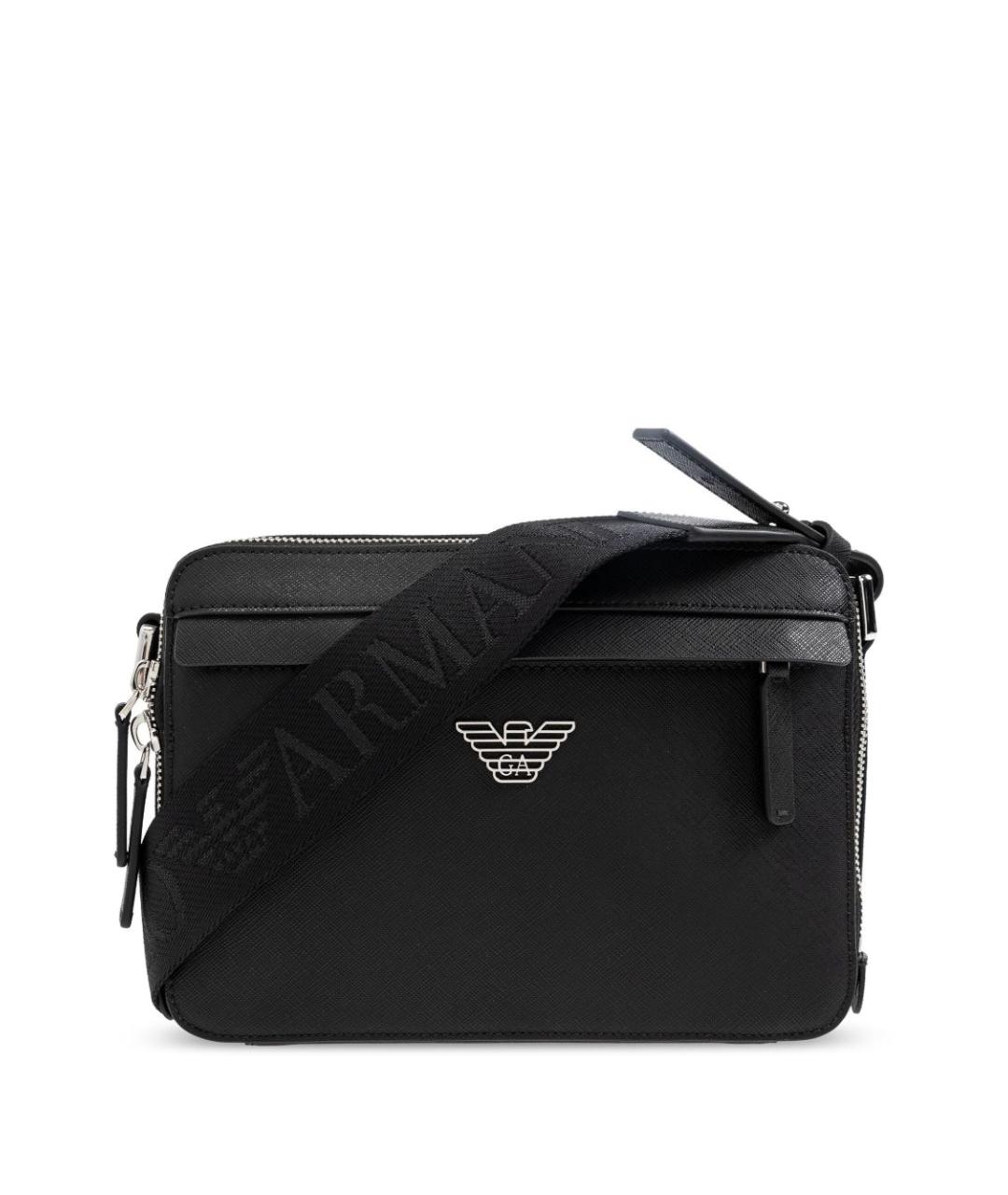 EMPORIO ARMANI Черная сумка на плечо из искусственной кожи, фото 1