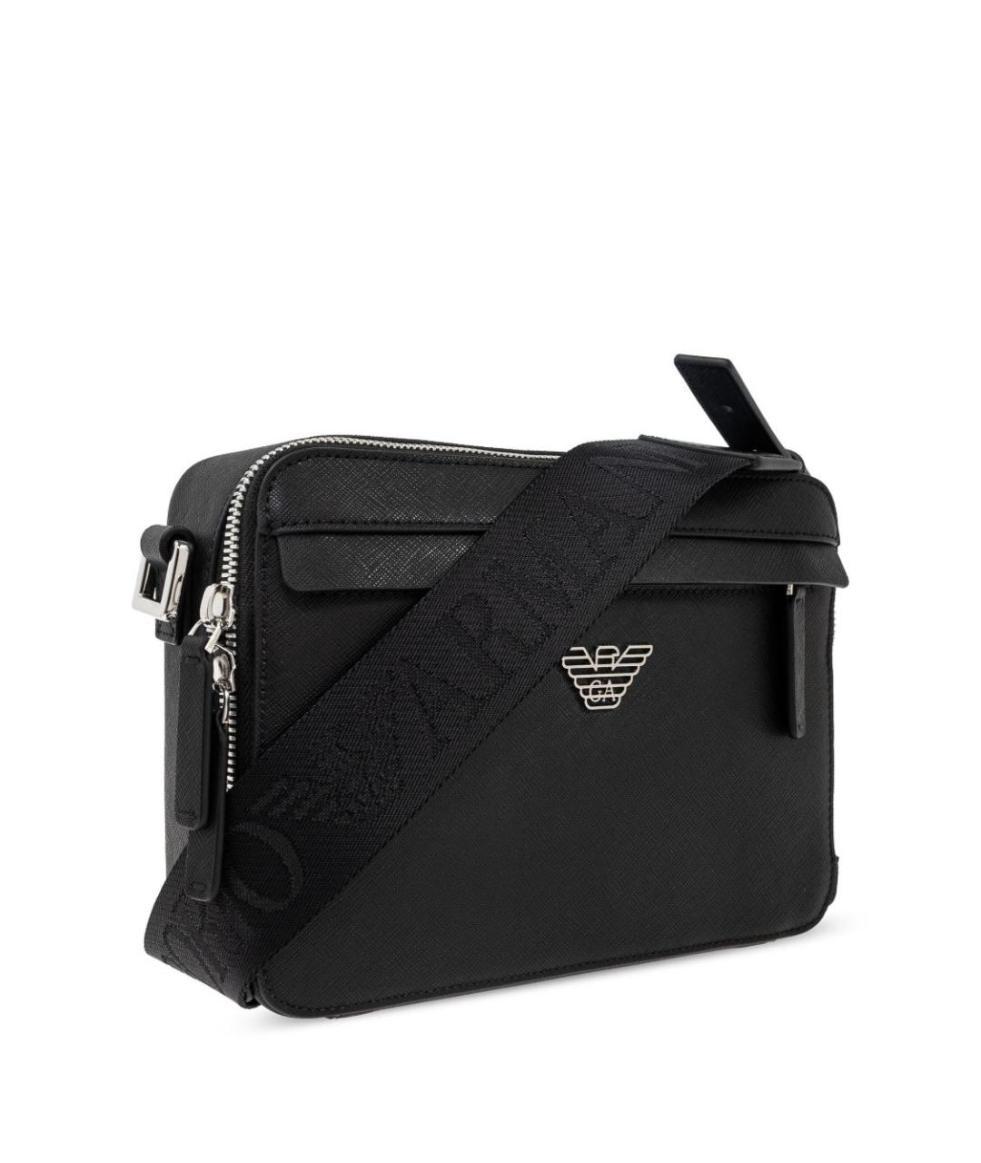 EMPORIO ARMANI Черная сумка на плечо из искусственной кожи, фото 6